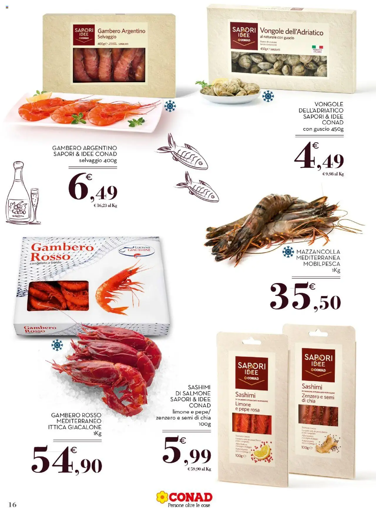 Volantino Conad del 10.09.2025 | Pagina: 16 | Prodotti: Vongole, Pepe, Limone, The