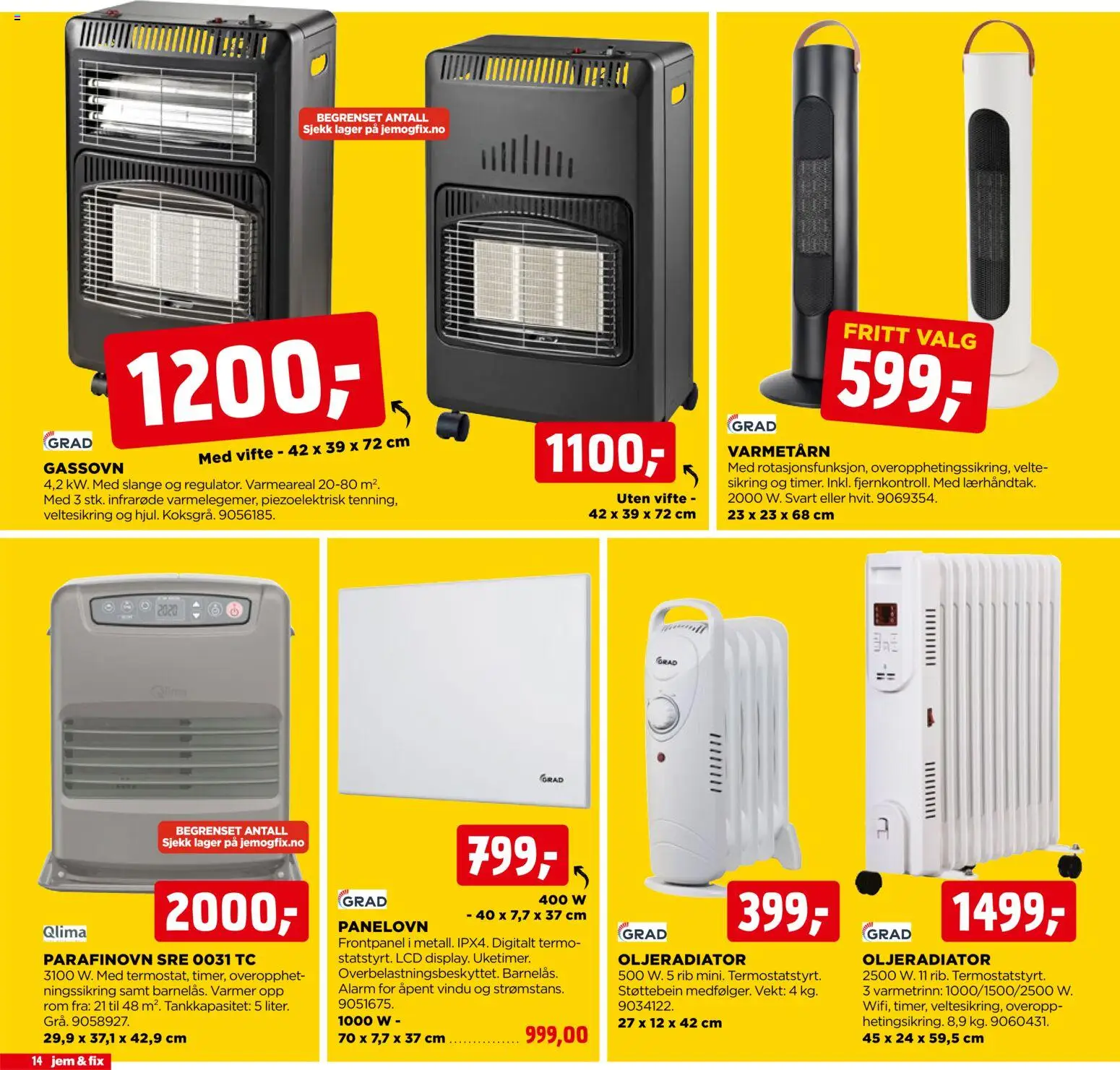 {H1} | Side: 14 | Produkter: Persienn, Panelovn, Vekt, Vifte