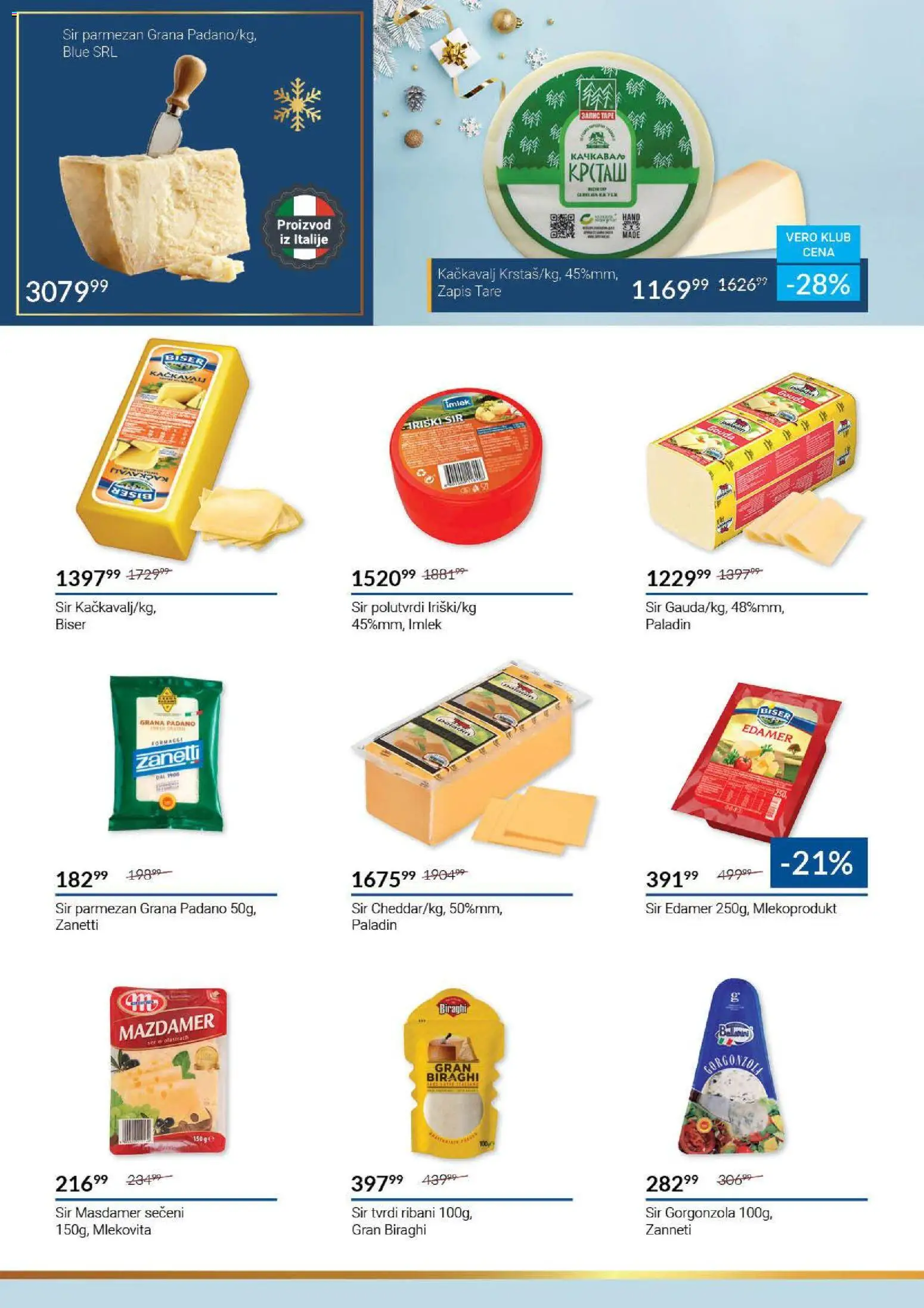 SuperVERO katalog - važi od 22.12.2025 | Strana: 12 | Proizvode: Edamer, Gouda, Sir, Parmezan