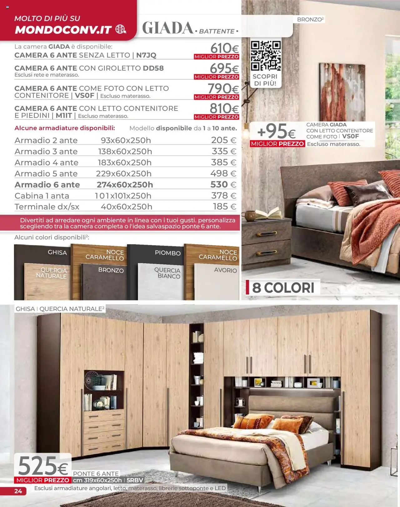 Volantino Mondo Convenienza del 09.09.2025 | Pagina: 26 | Prodotti: Letto contenitore, Contenitore, Letto, Armadio