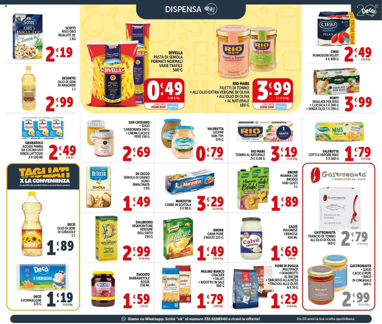 Volantino Decò del 09.04.2026 | Pagina: 15 | Prodotti: Pasta, Ragú, Olio extra vergine, Scatola