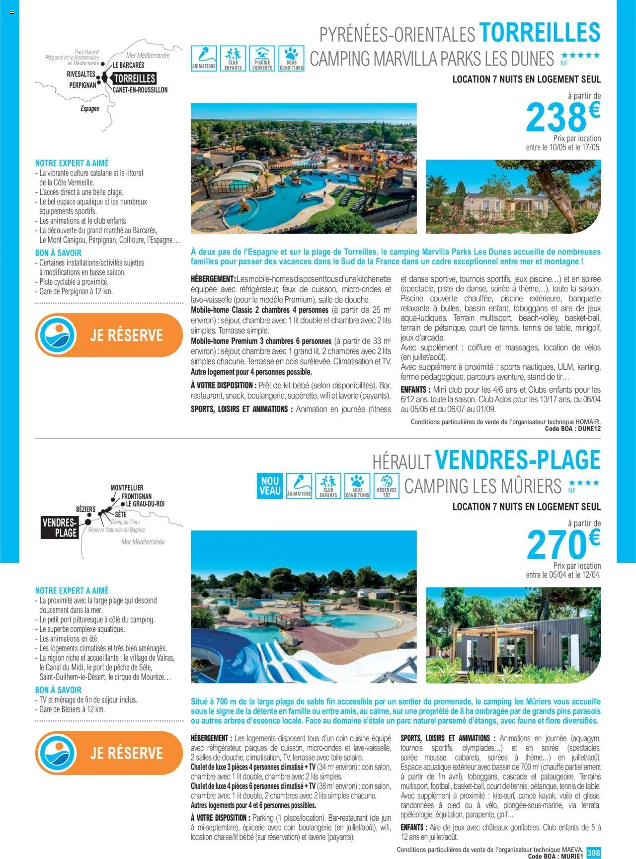  | Page: 308 | Produits: Pêche, Climatisation, Lit, Cadre