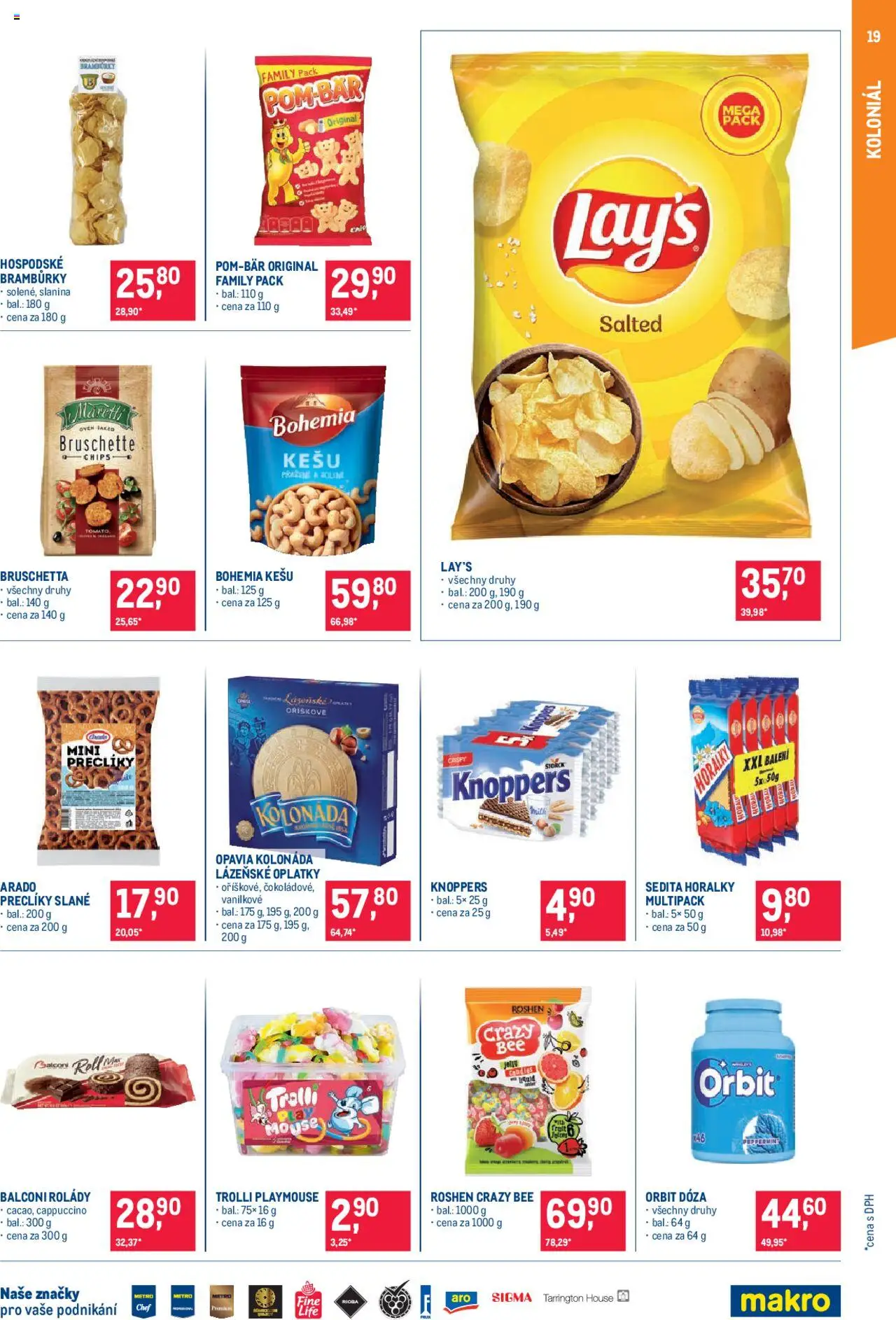 Makro leták - Pro milovníky jídla od 13.08.2025 | Strana: 19 | Produkty: Bramburky, Lay's, Cappuccino, Lázeňské oplatky