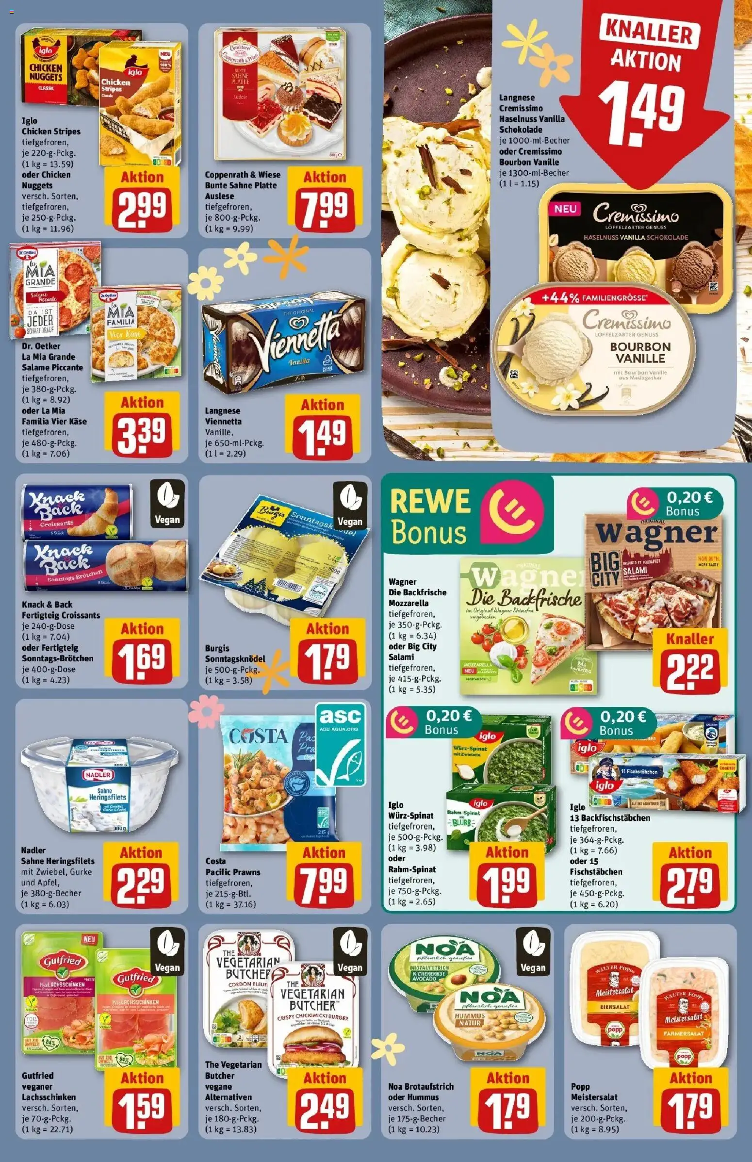 Rewe Prospekt Pohlheim / Garbenteich	 – gültig ab 30.03.2026 | Seite: 17 | Produkte: Langnese cremissimo, Iglo, Salami, Bourbon