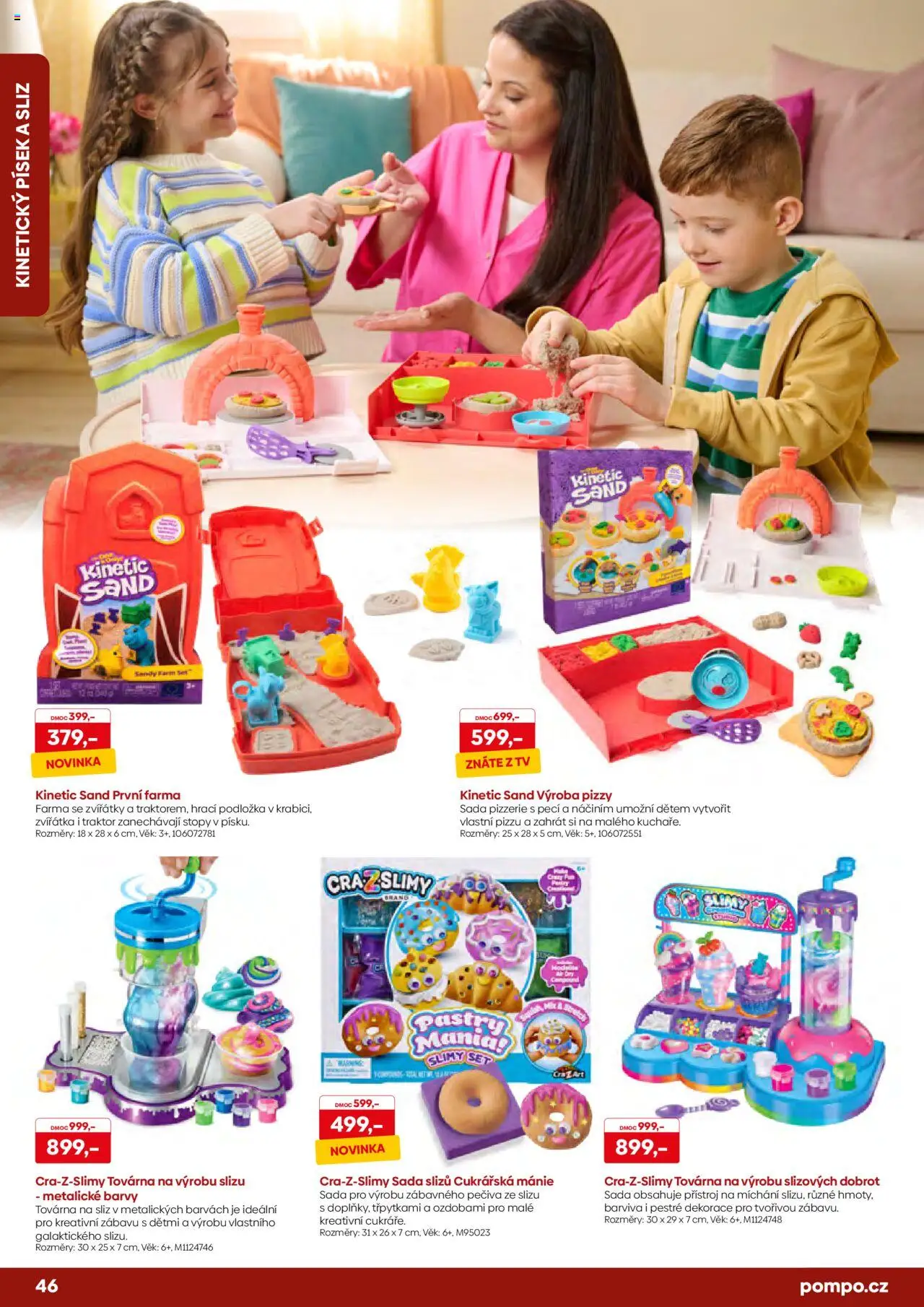 POMPO katalog Vánoce 2025 od 16.10.2025 | Strana: 46 | Produkty: Kinetický písek, Písek, Tv, Barvy