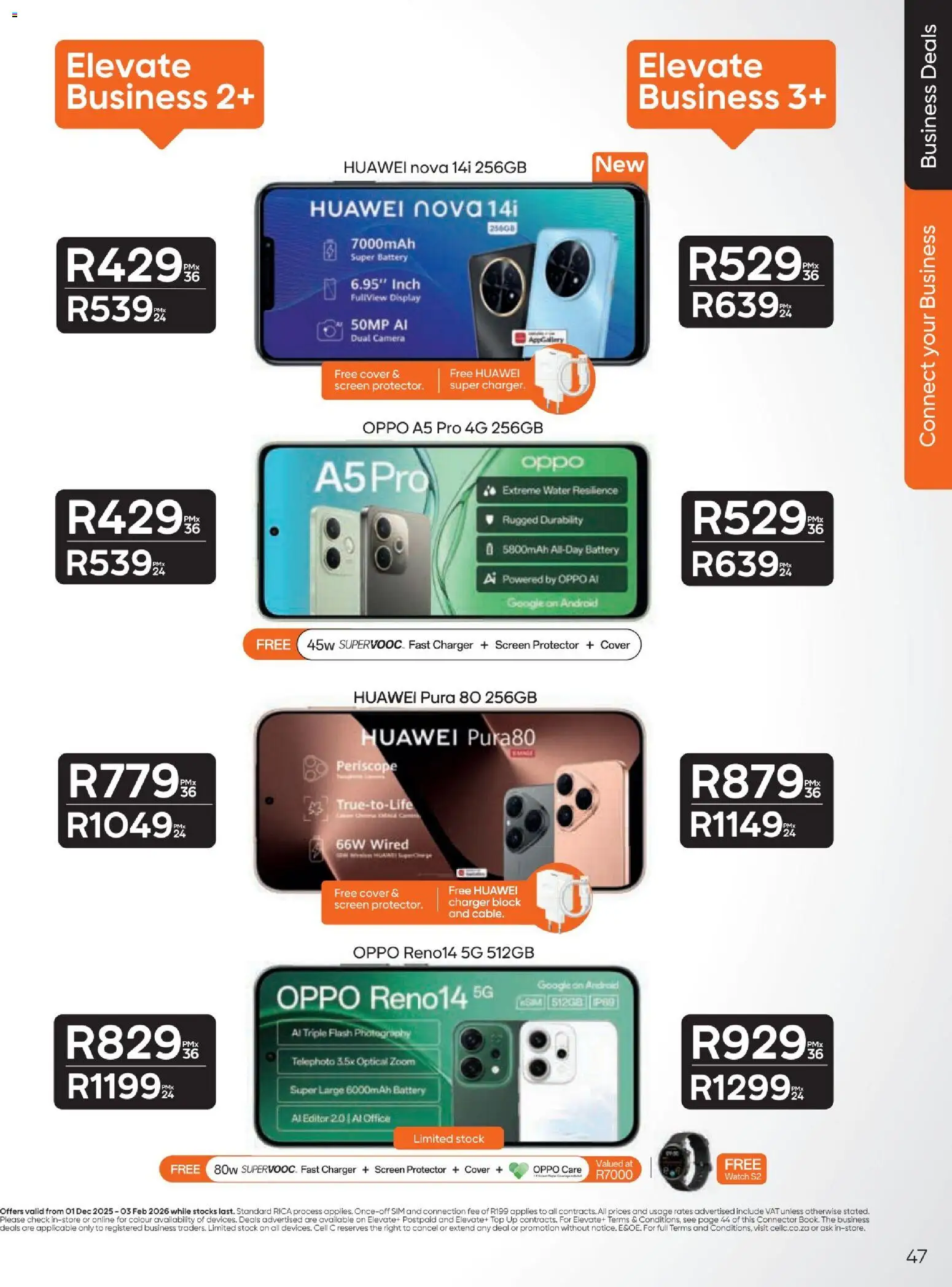 New Cell C catalogue – valid from 01.12.2025 | Page: 49 | Products: Camera, Connector, Battery, Charger