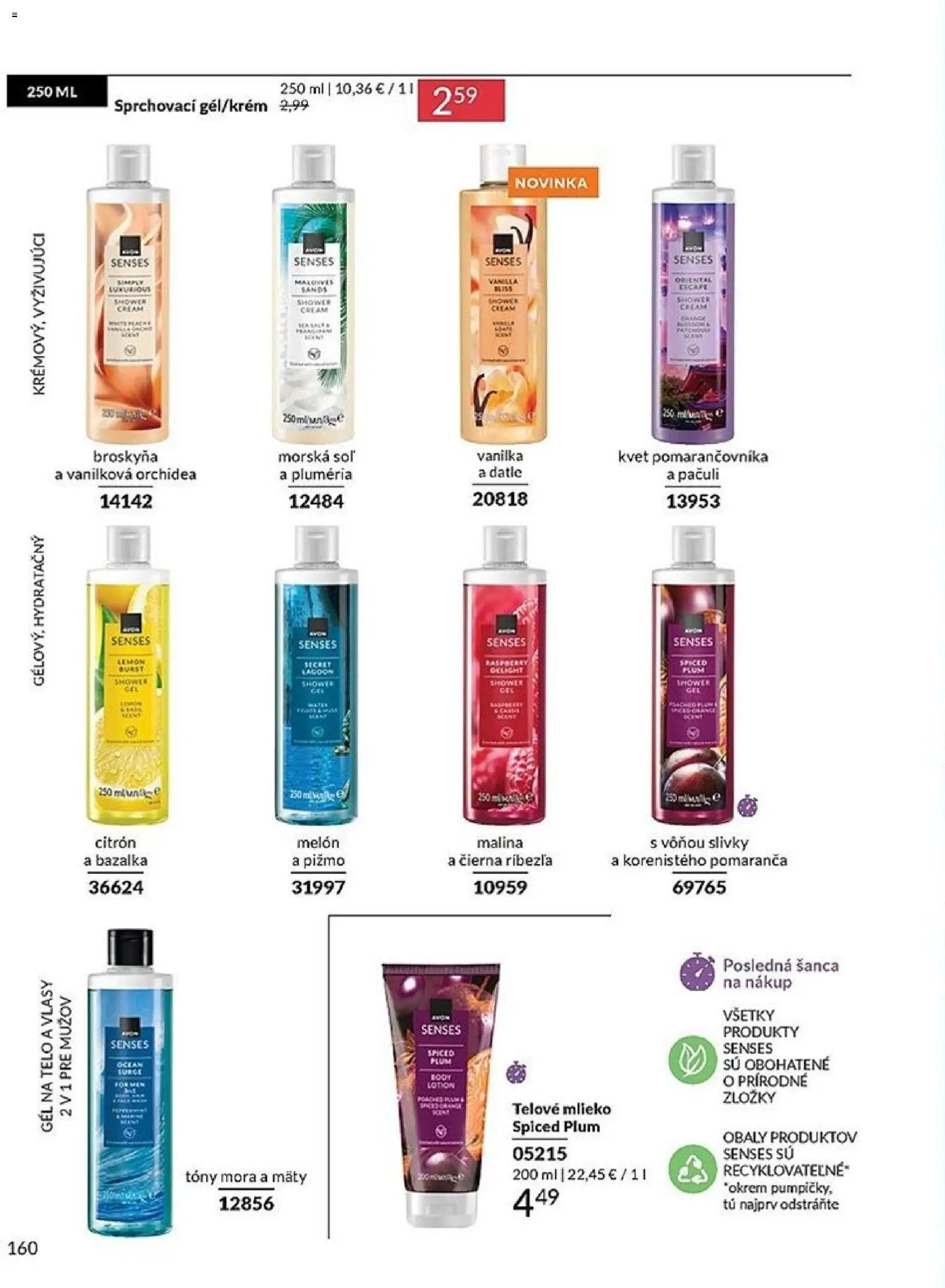 Nové Avon akcie – leták je platný od 01.03.2026 | Strana: 160 | Produkty: Mlieko, Soľ, Melón, Slivky