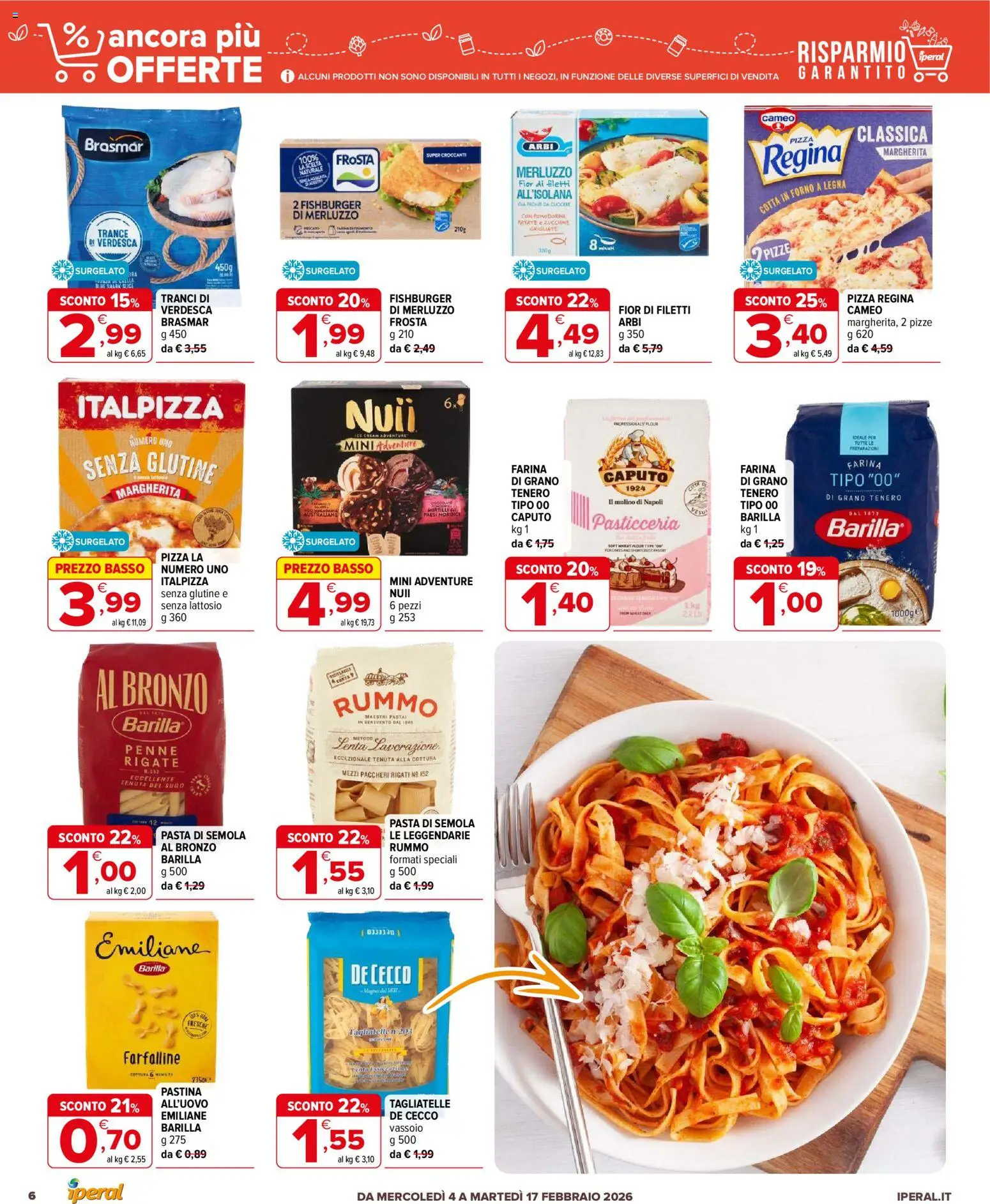 Volantino Iperal del 04.02.2026 | Pagina: 6 | Prodotti: Farina, Mirtilli, Zucchine, Penne
