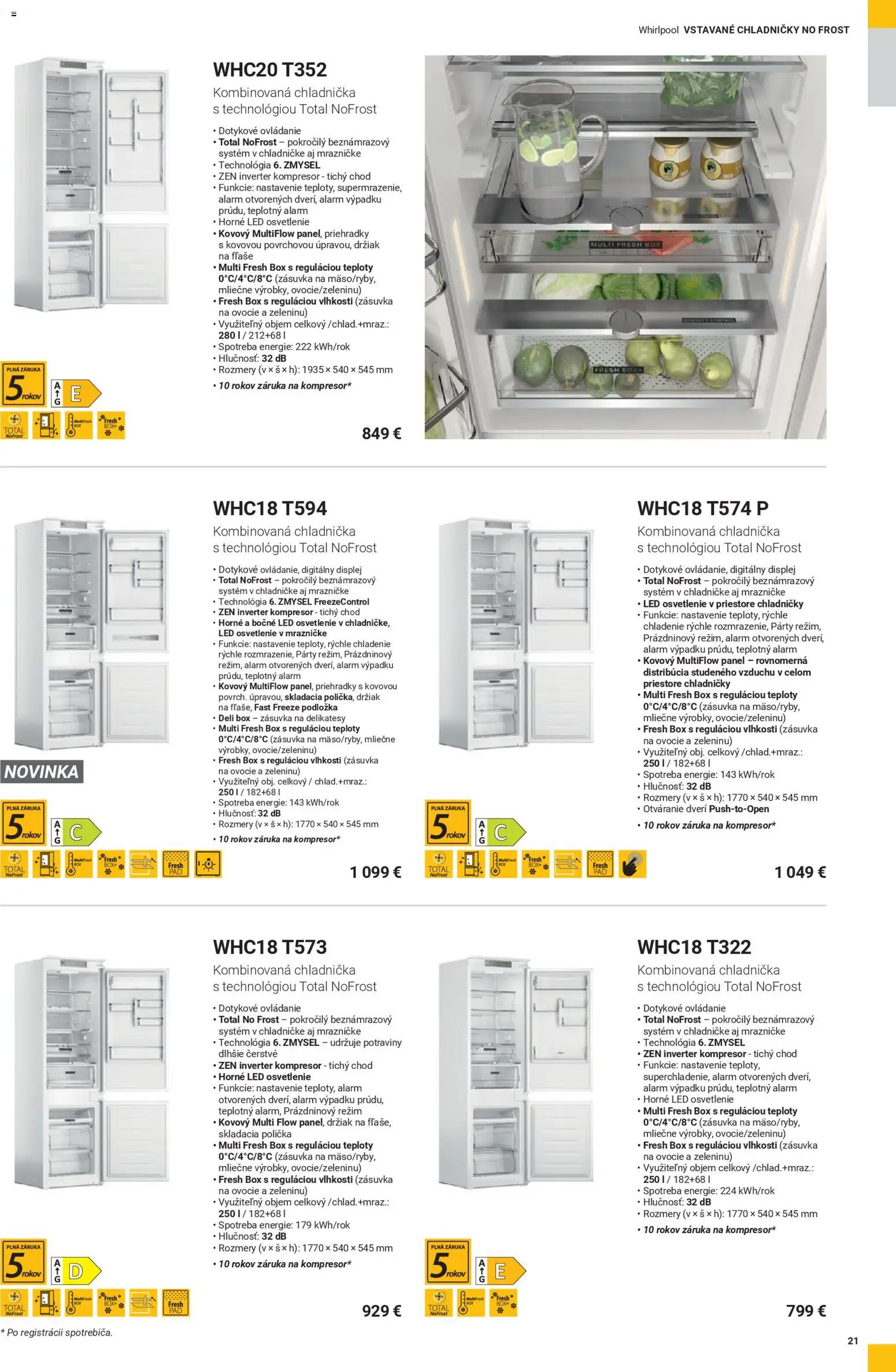 Nové Whirlpool akcie – leták je platný od 12.11.2025 | Strana: 21 | Produkty: Led osvetlenie, Osvetlenie, Chladnička, Kompresor