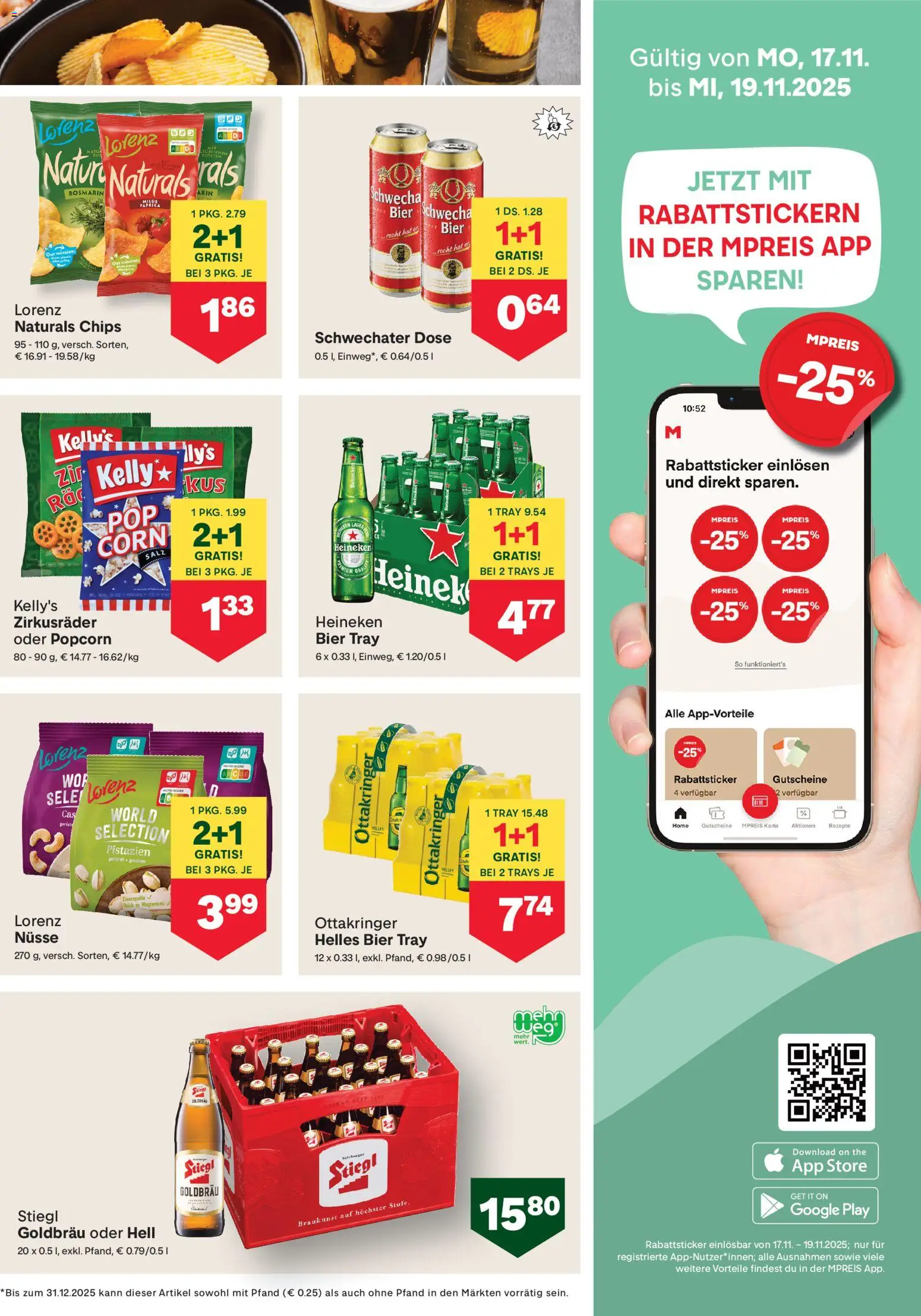 MPREIS Hohenems gültig ab 13.11.2025 | Seite: 9 | Produkte: Chips, Nüsse, Salz, Bier