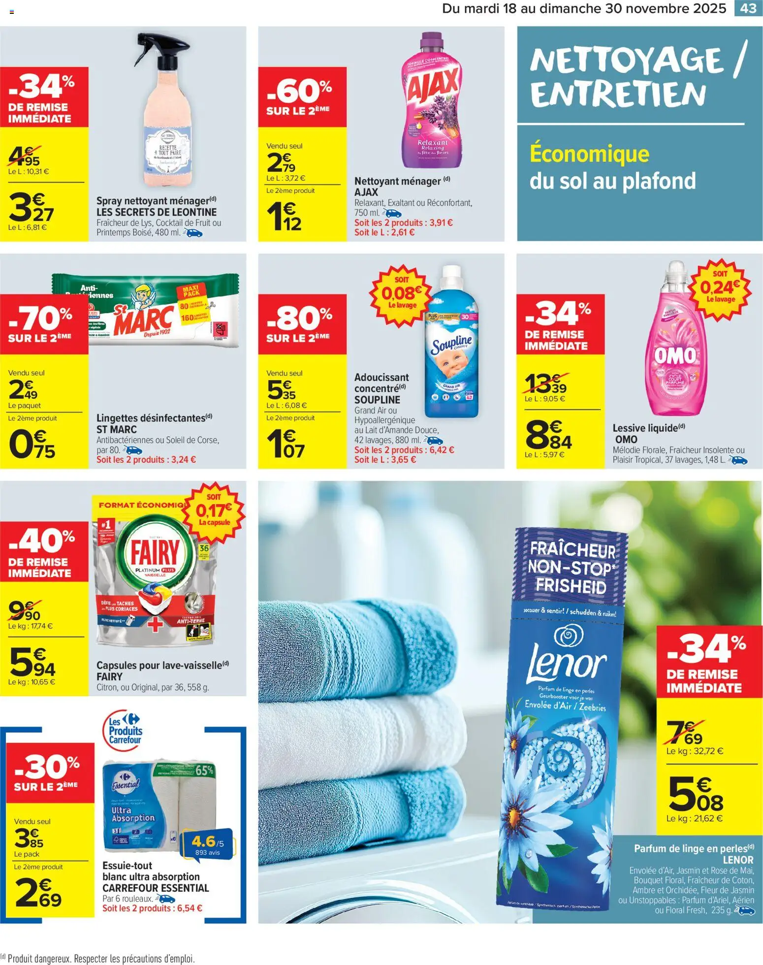 {H1} | Page: 45 | Produits: Lenor, Fairy, Soupline, Lait