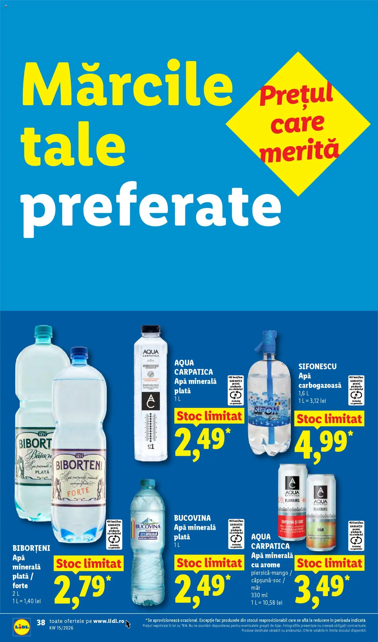 Noul catalog Lidl – valabil de la 06.04.2026 | Pagină: 38 | Produse: Yazı tahtası kalemi, Apă