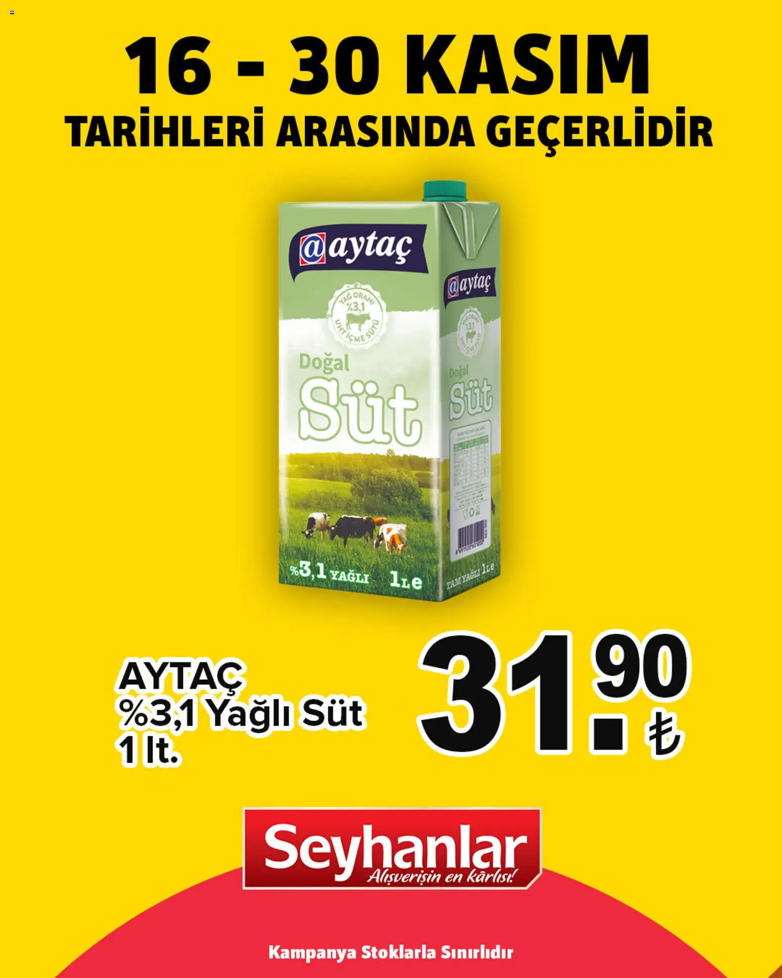 Seyhanlar Market Katalog - 16.11.2025 tarihinden itibaren geçerlidir | Sayfa: 5 | Ürünler: Süt
