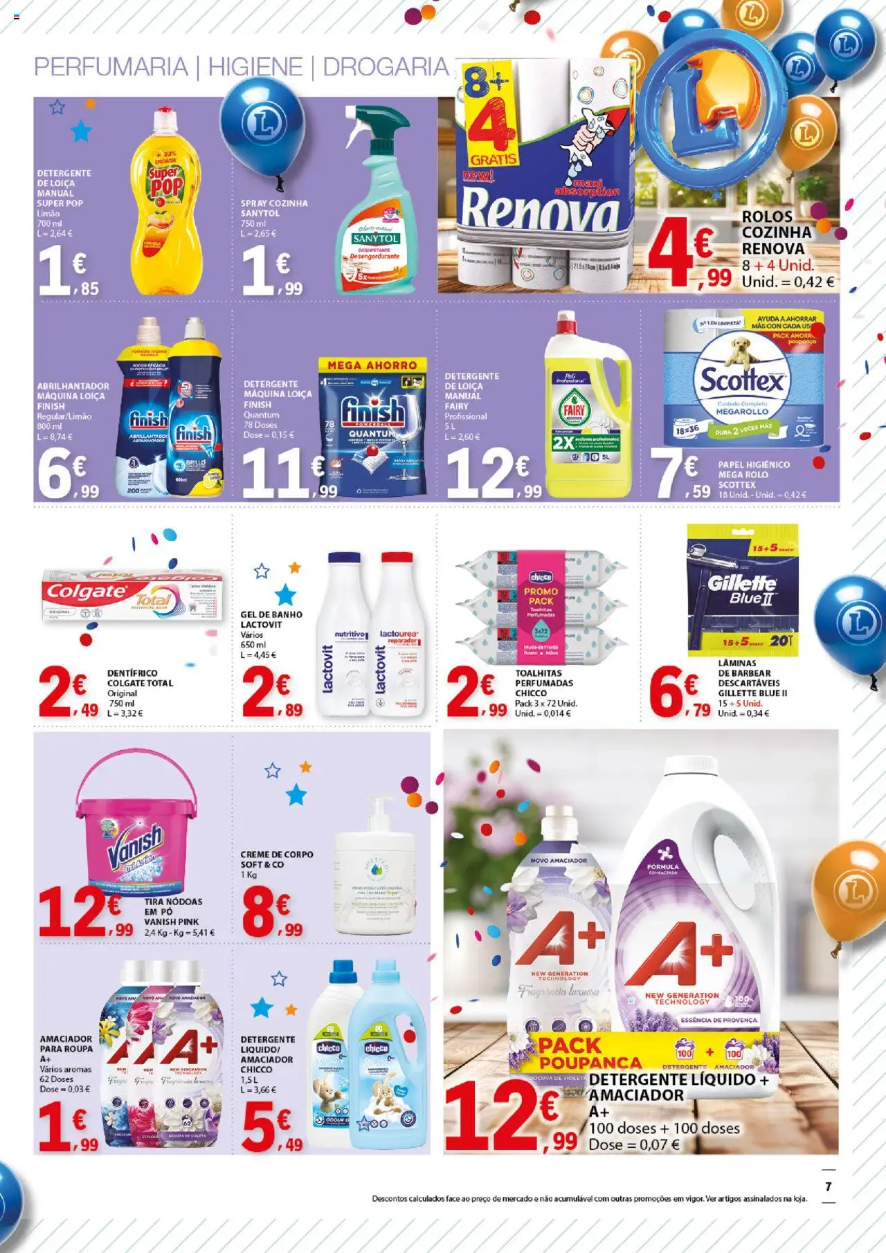 E.Leclerc - Aniversário Santa Maria da Feira │ válido de 24.07.2025 | Página: 7 | Produtos: Abrilhantador, Detergente, Banho, Creme