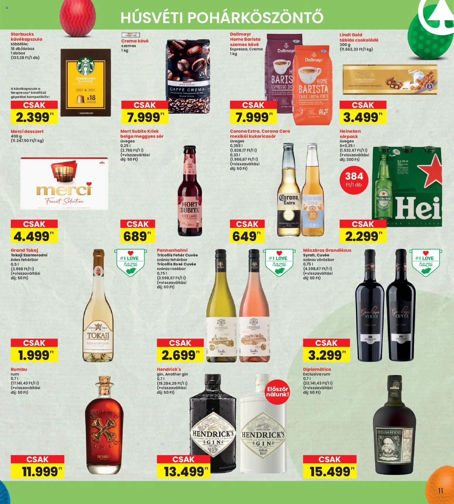 Interspar akciós ujság - amely érvényes a következő dátumtól: 19.03.2026 | Oldal: 11 | Termékek: Kávékapszula, Kávé, Sör, Vörösbor