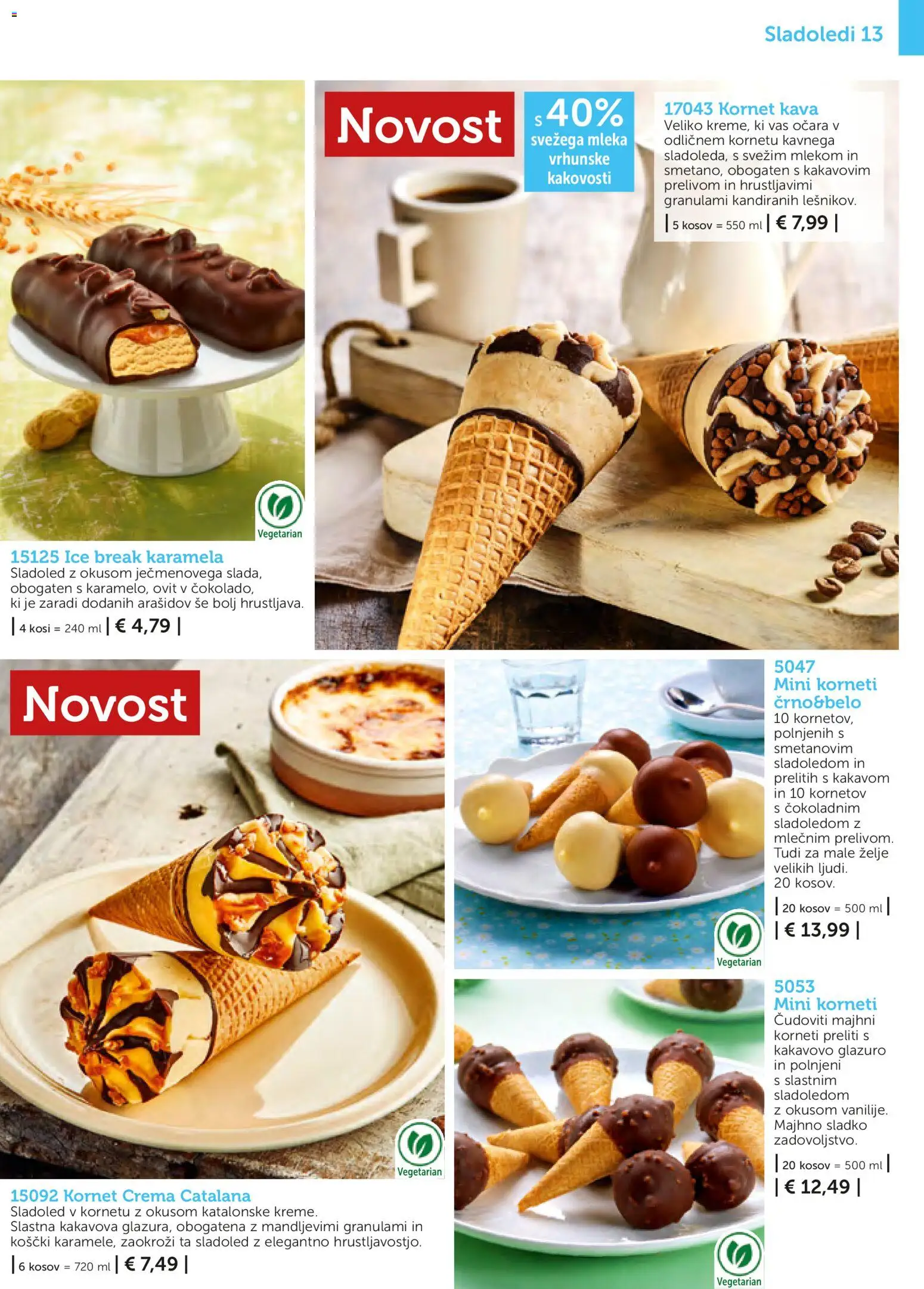 Novi Bofrost katalog ponudbe – veljaven od 01.11.2025 | Stran: 13 | Izdelki: Kava, Sladoled, Zelje