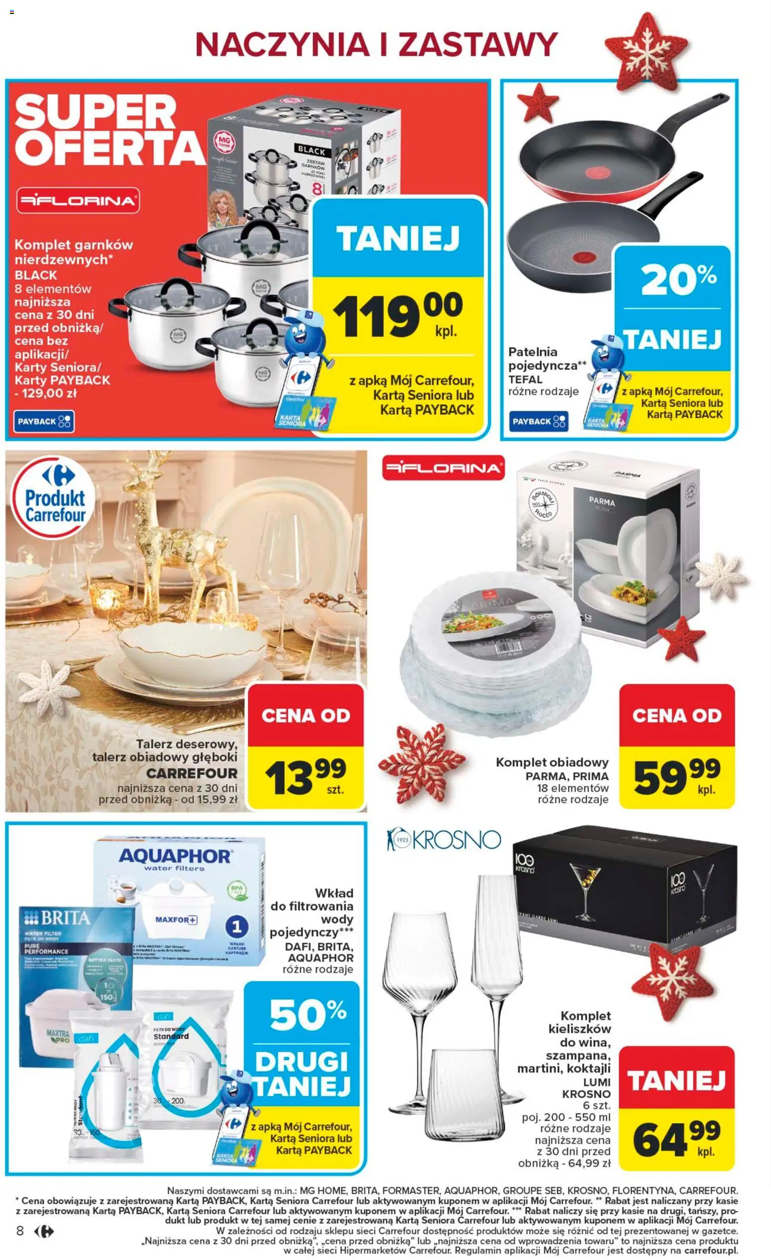 Carrefour Gazetka - Łap super okazje od 01.12.2025 | Strona: 8 | Produkty: Karta, Filtr do wody, Komplet garnków, Patelnia