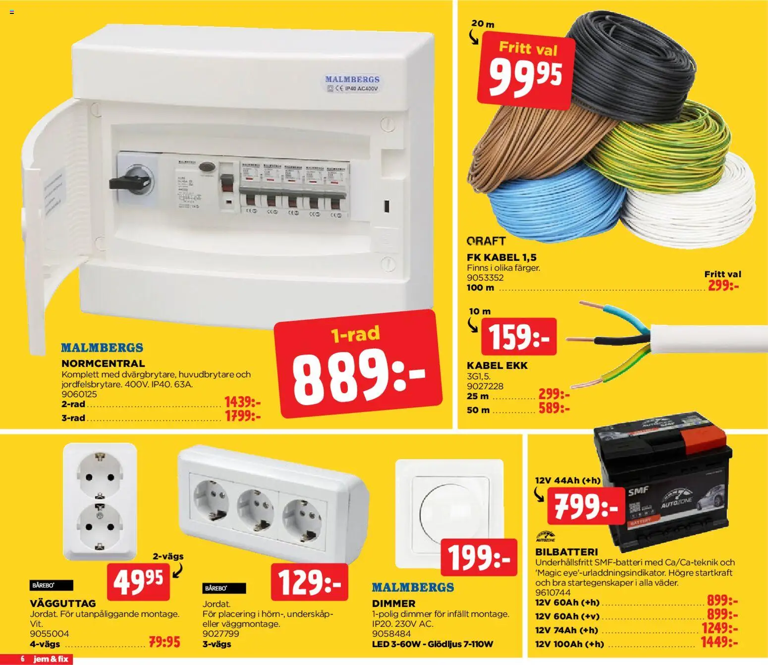 Jem & Fix reklamblad aktuell från 19.01.2026 | Sida: 6 | Produkter: Dimmer, Kabel