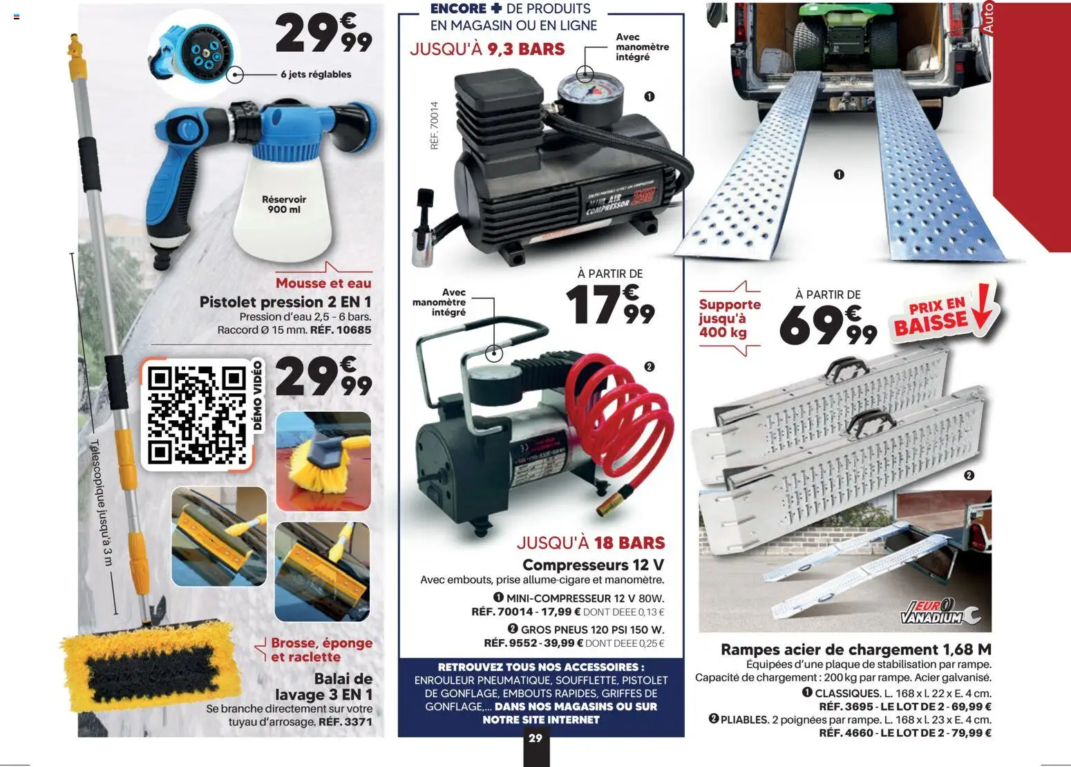 {H1} | Page: 29 | Produits: Tuyau, Raclette, Balai, Compresseurs