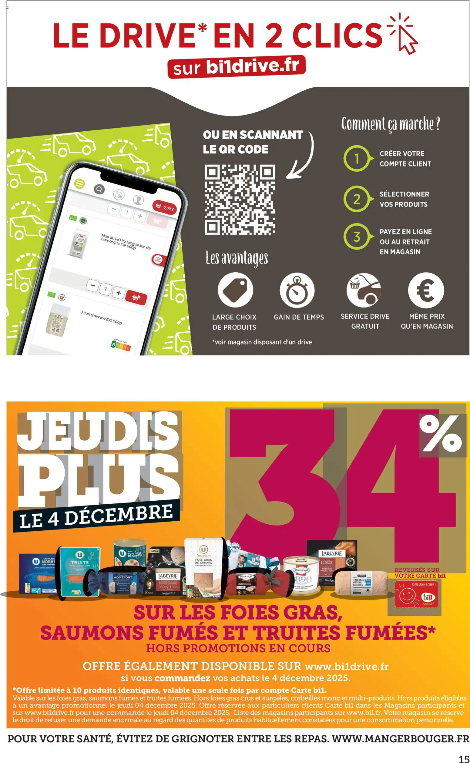 {H1} | Page: 16 | Produits: Bloc de foie gras, Riz, Saumon, Riz long blanc