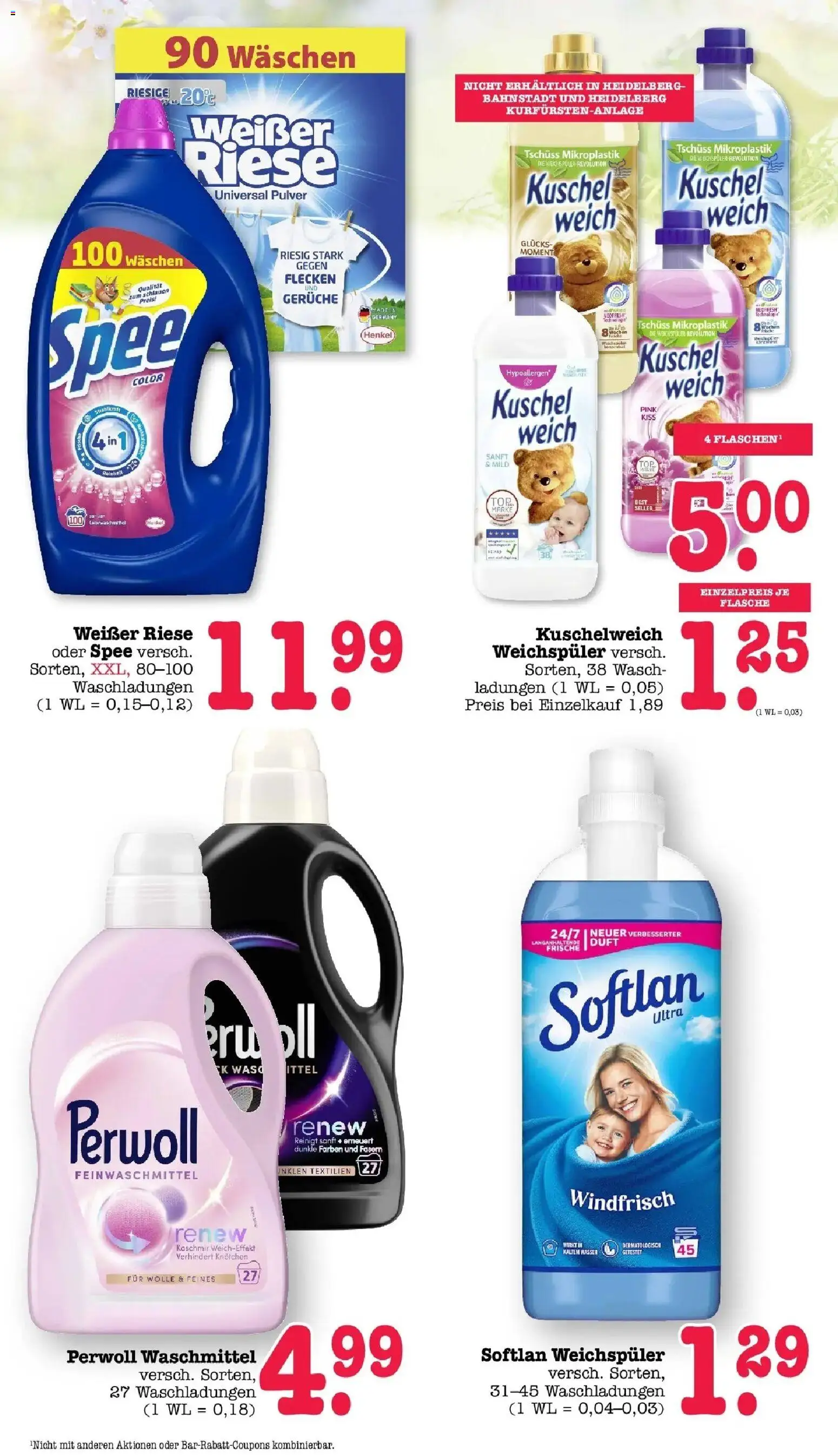 Angebote – gültig ab 30.03.2026 | Seite: 66 | Produkte: Kuschelweich, Perwoll, Spee, Waschmittel