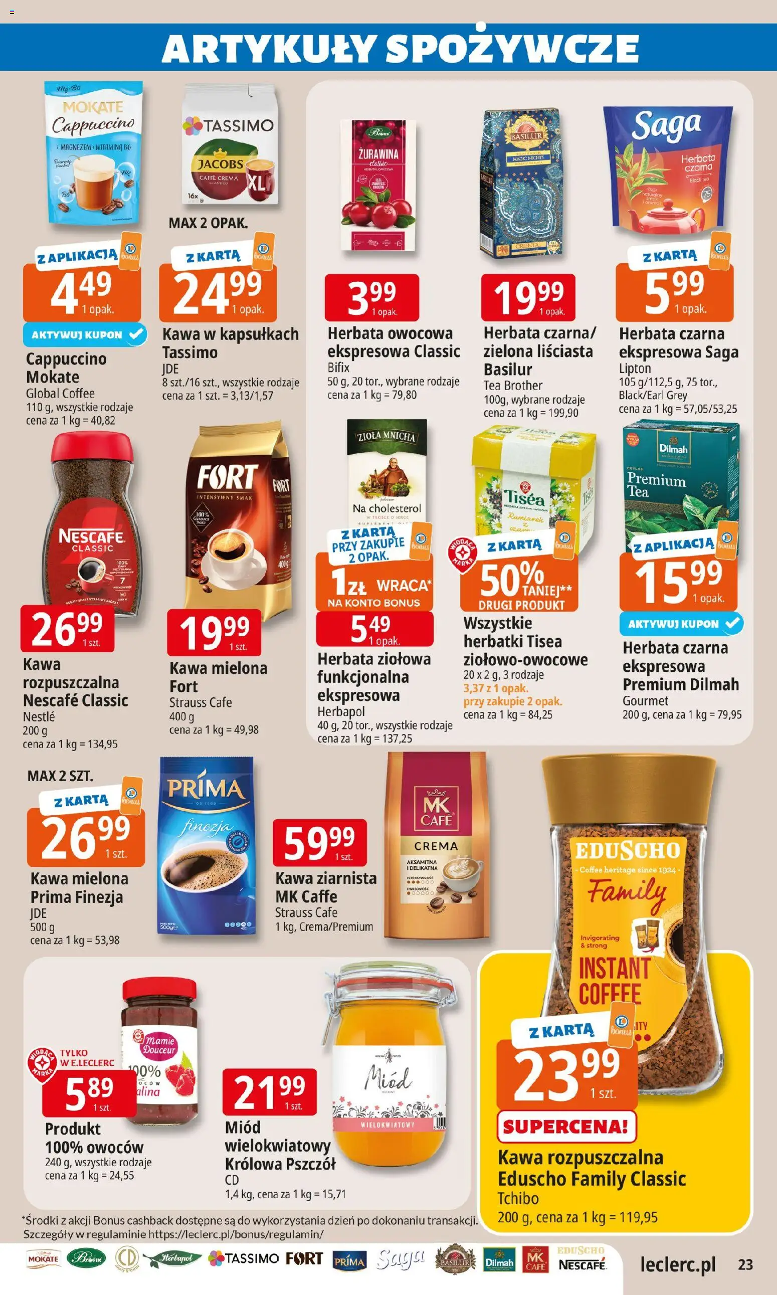 E.Leclerc Gazetka - Zielona Góra od 27.01.2026 | Strona: 23 | Produkty: Karta, Miód, Nescafe, Żurawina