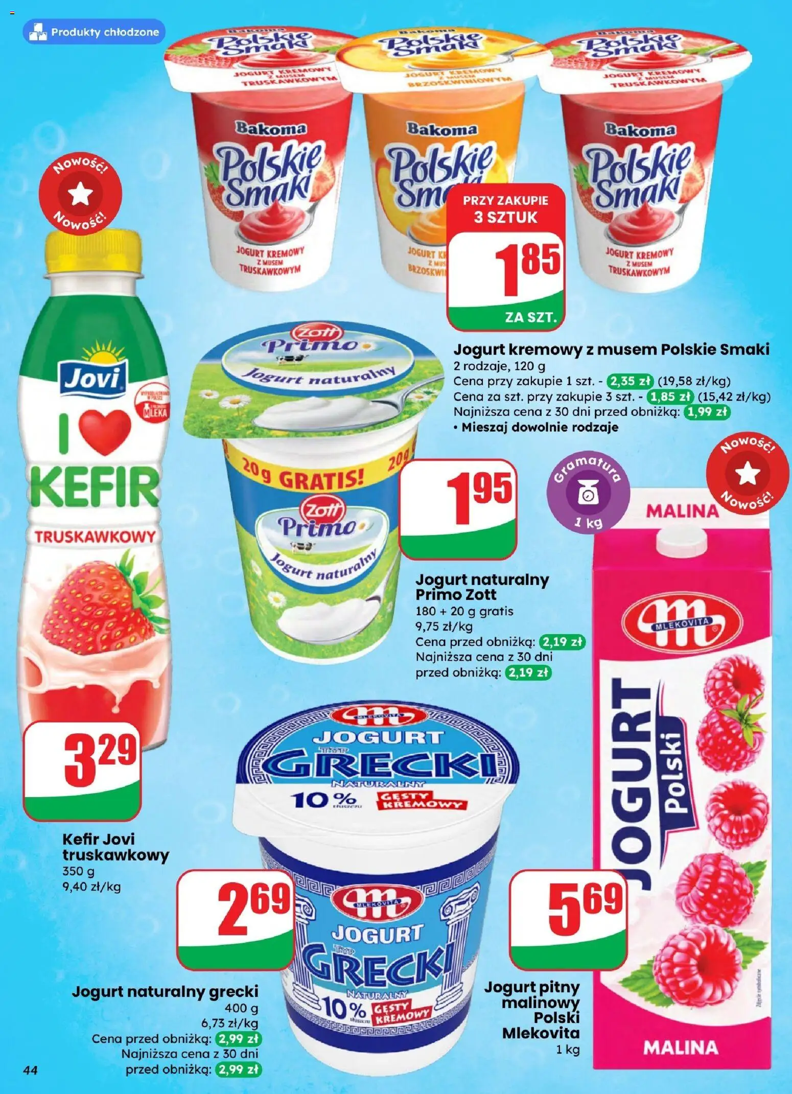 Dino gazetka od 25.03.2026 | Strona: 44 | Produkty: Jogurt grecki, Kefir, Jogurt naturalny, Jogurt kremowy