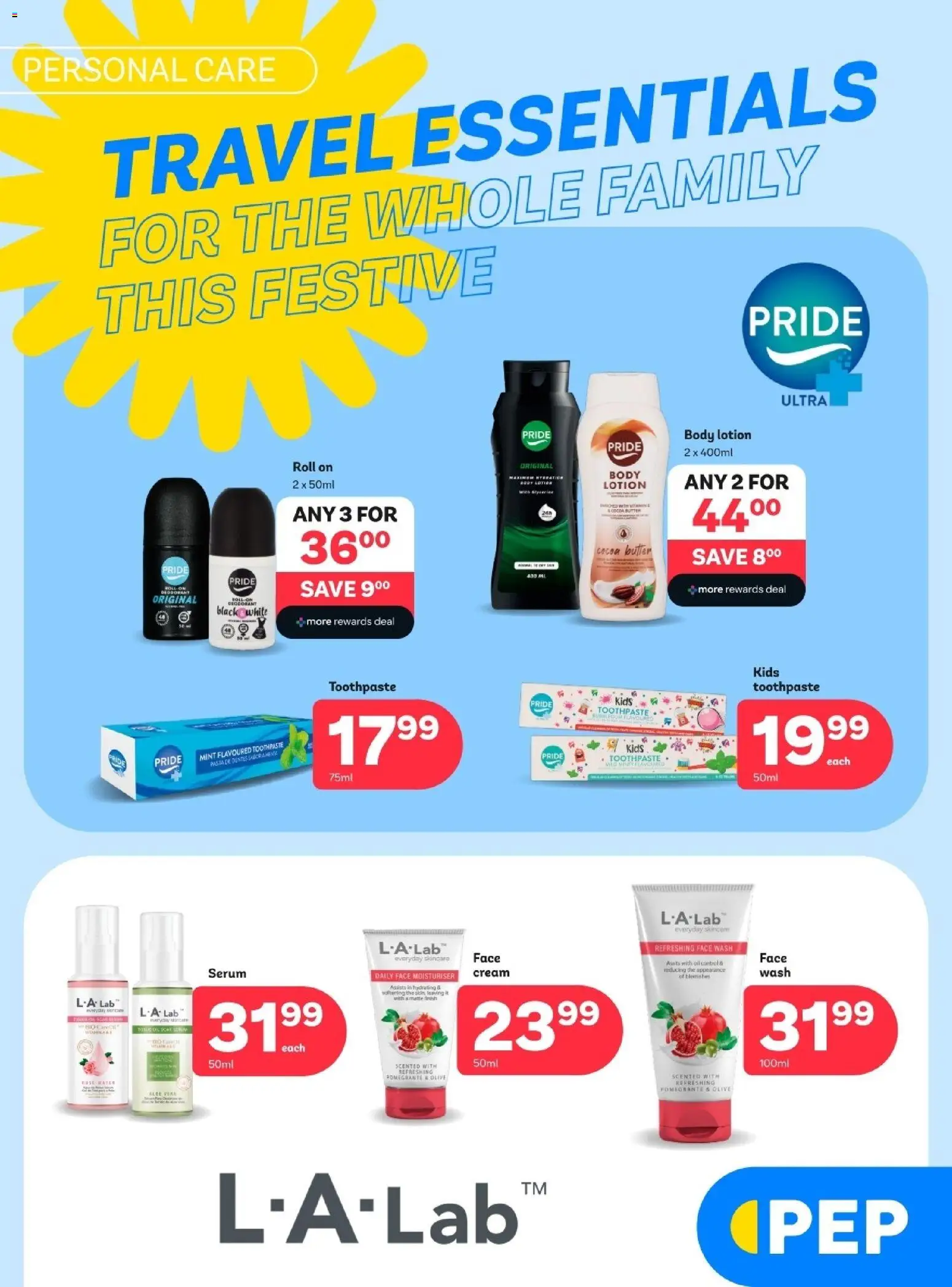 New PEP Stores catalogue – valid from 01.12.2025 | Page: 5 | Products: Butter, Oil, Cream, Water