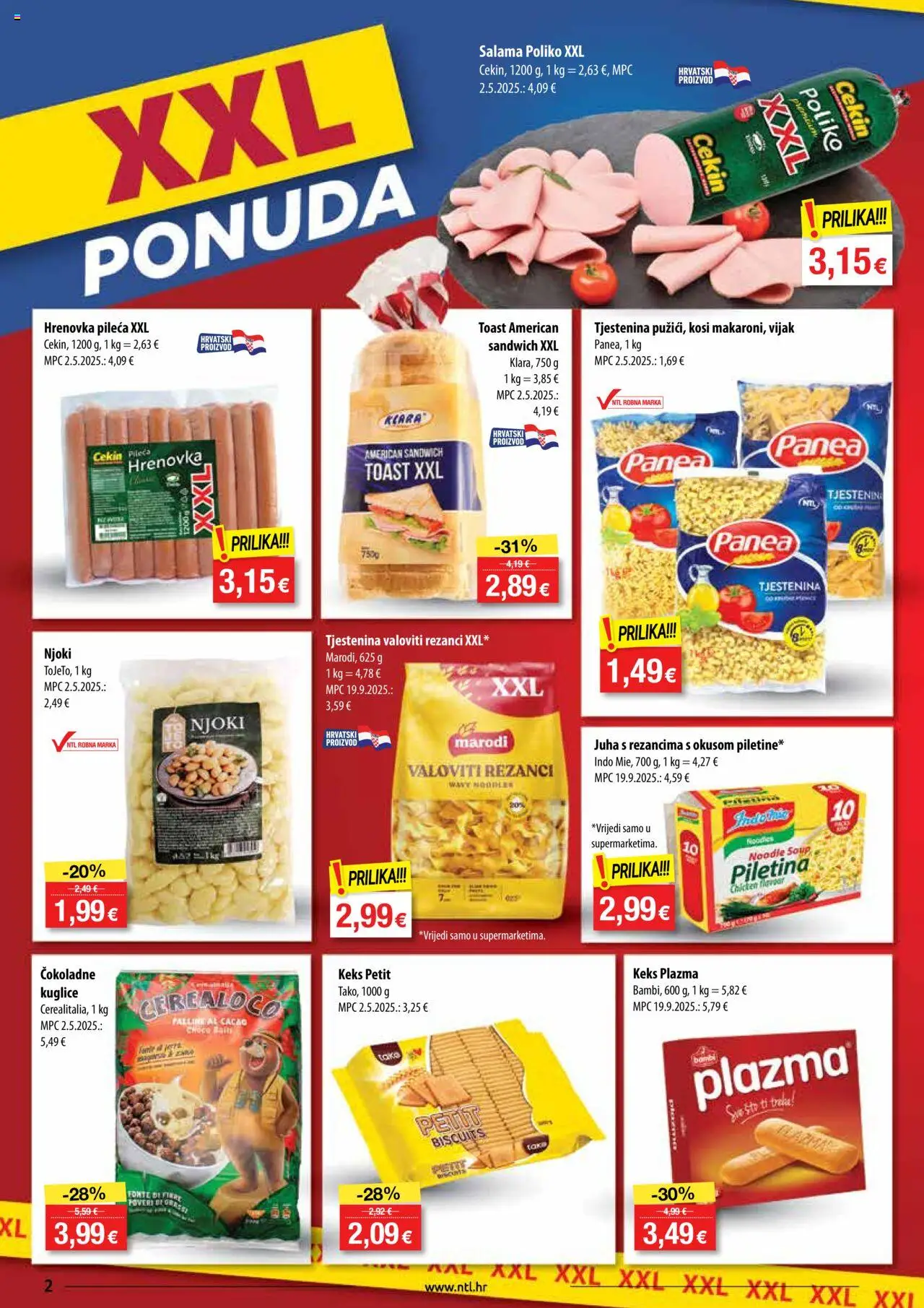 NTL katalog | vrijedi od 08.10.2025 | Stranica: 2 | Proizvodi: Salama, Toast, Rezanci, Keks