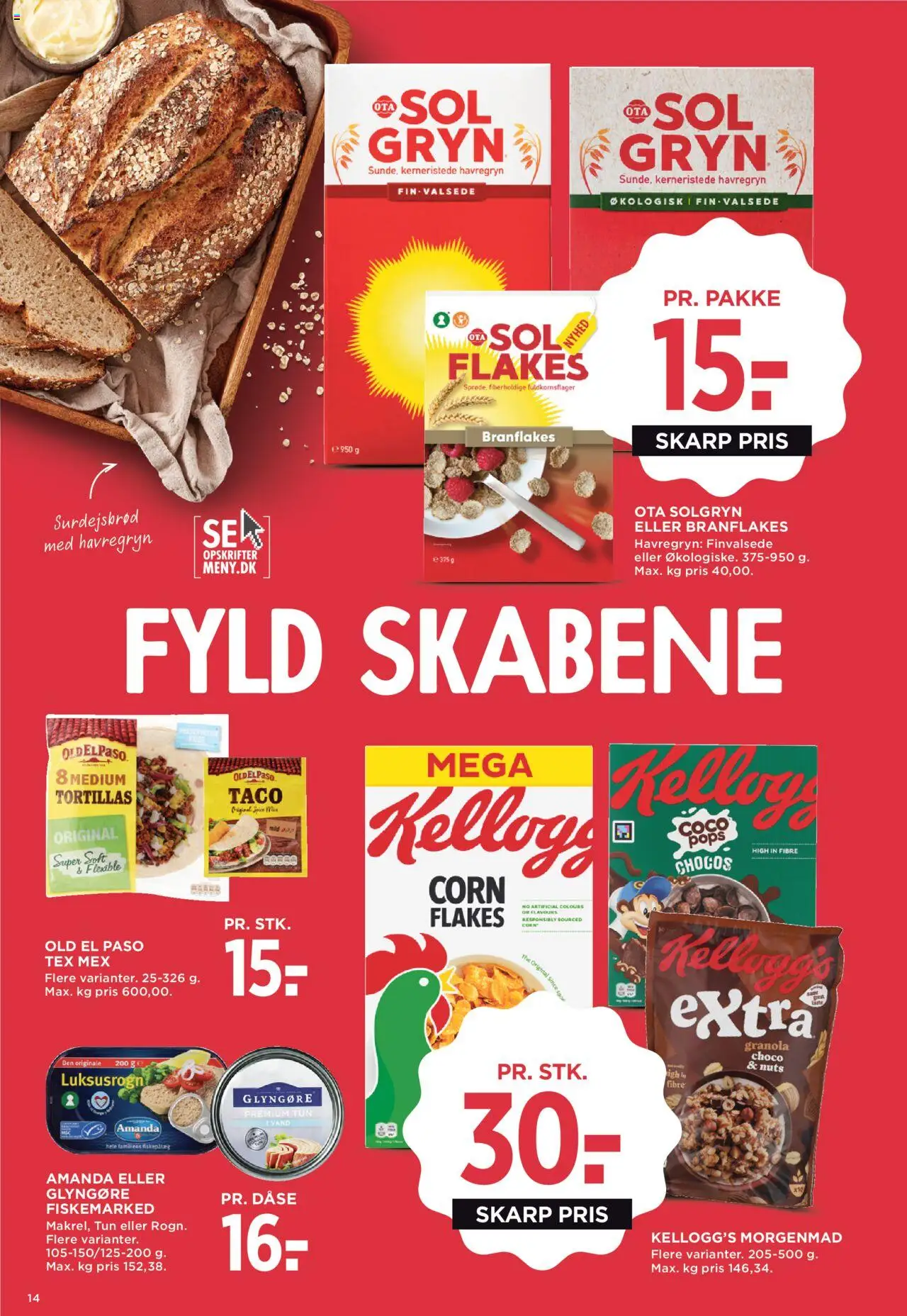 Meny tilbudsavis – gyldig fra 10.10.2025 | Side: 22 | Produkter: Tun, Havregryn, Taco