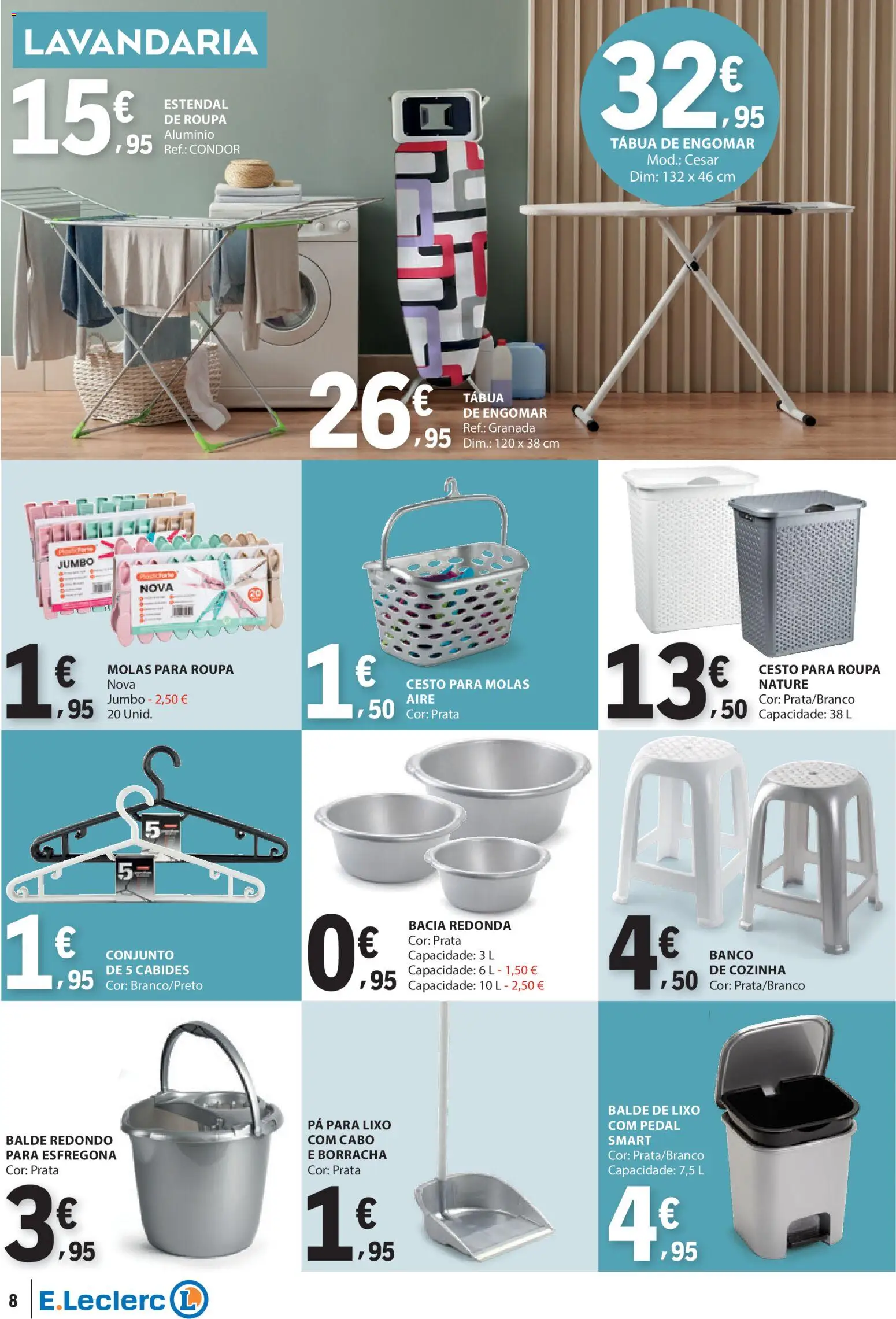 E.Leclerc folheto Não Alimentar │ válido de 23.10.2025 | Página: 8 | Produtos: Tábua, Cabo, Banco, Cabides