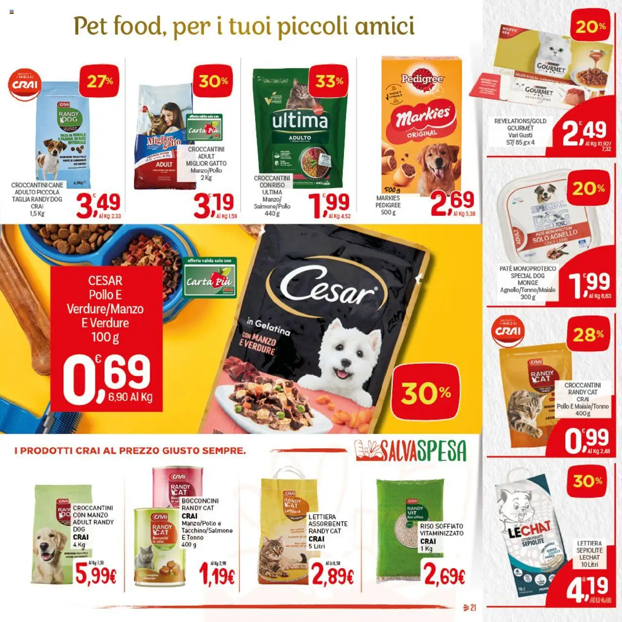 Volantino CRAI del 21.08.2025 | Pagina: 21 | Prodotti: Pollo, Verdure, Tonno, Agnello