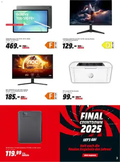 Media Markt Prospekt 	 ab 22.12.2025 gültig | Seite: 3 | Produkte: HP, Samsung, Monitor, Drucker