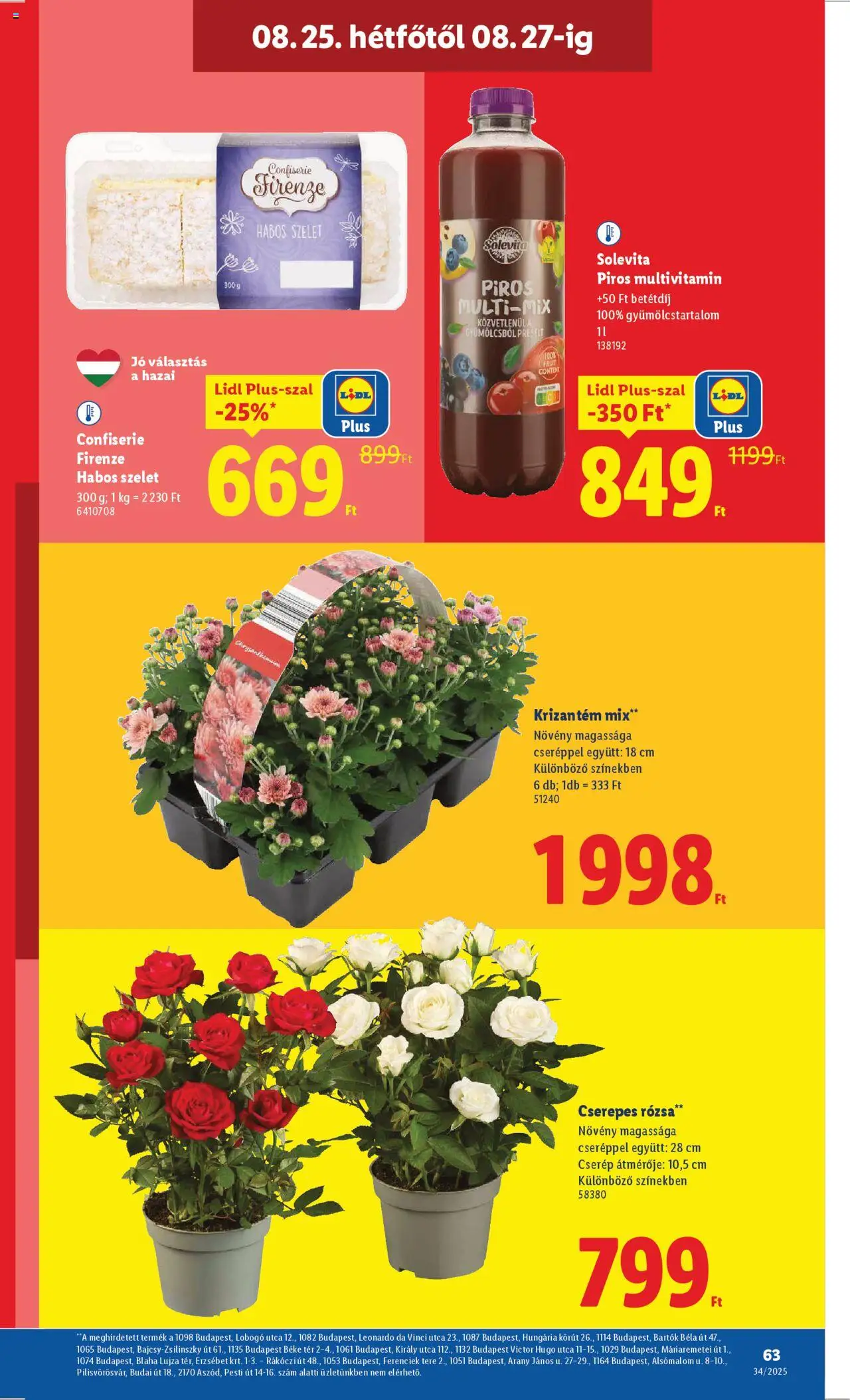 Lidl akciós ujság - amely érvényes a következő dátumtól: 21.08.2025 | Oldal: 63 | Termékek: Multivitamin
