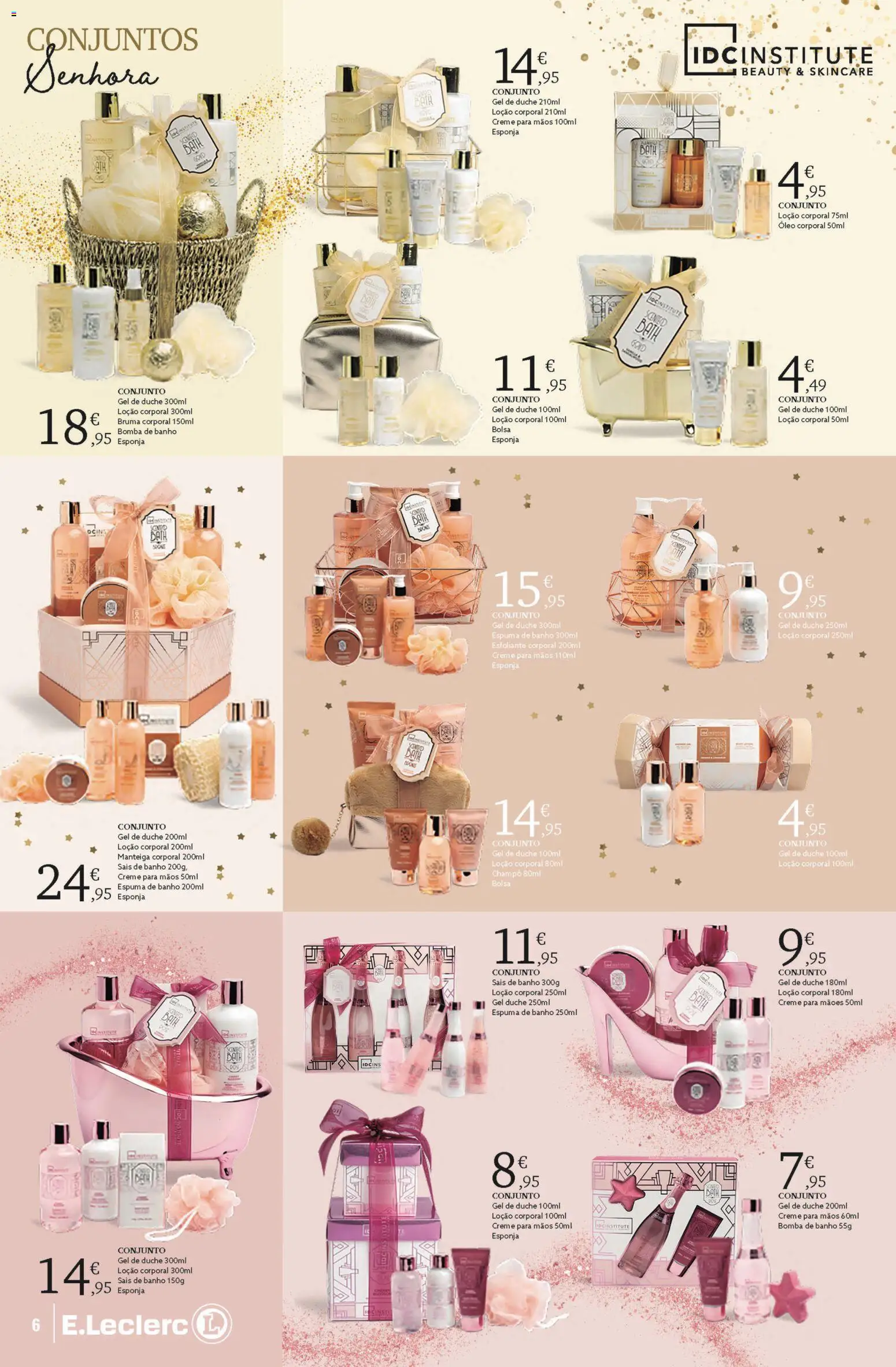E.Leclerc - Folheto Conjuntos de Natal │ válido de 04.11.2025 | Página: 6 | Produtos: Bolsa, Esponja, Espuma de banho, Óleo