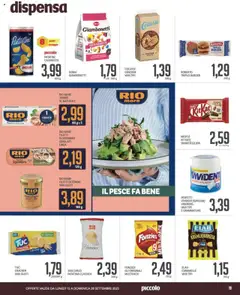 Volantino Piccolo del 15.09.2025 | Pagina: 19 | Prodotti: Pesce, Caramelle, Il pesce, Tonno al naturale