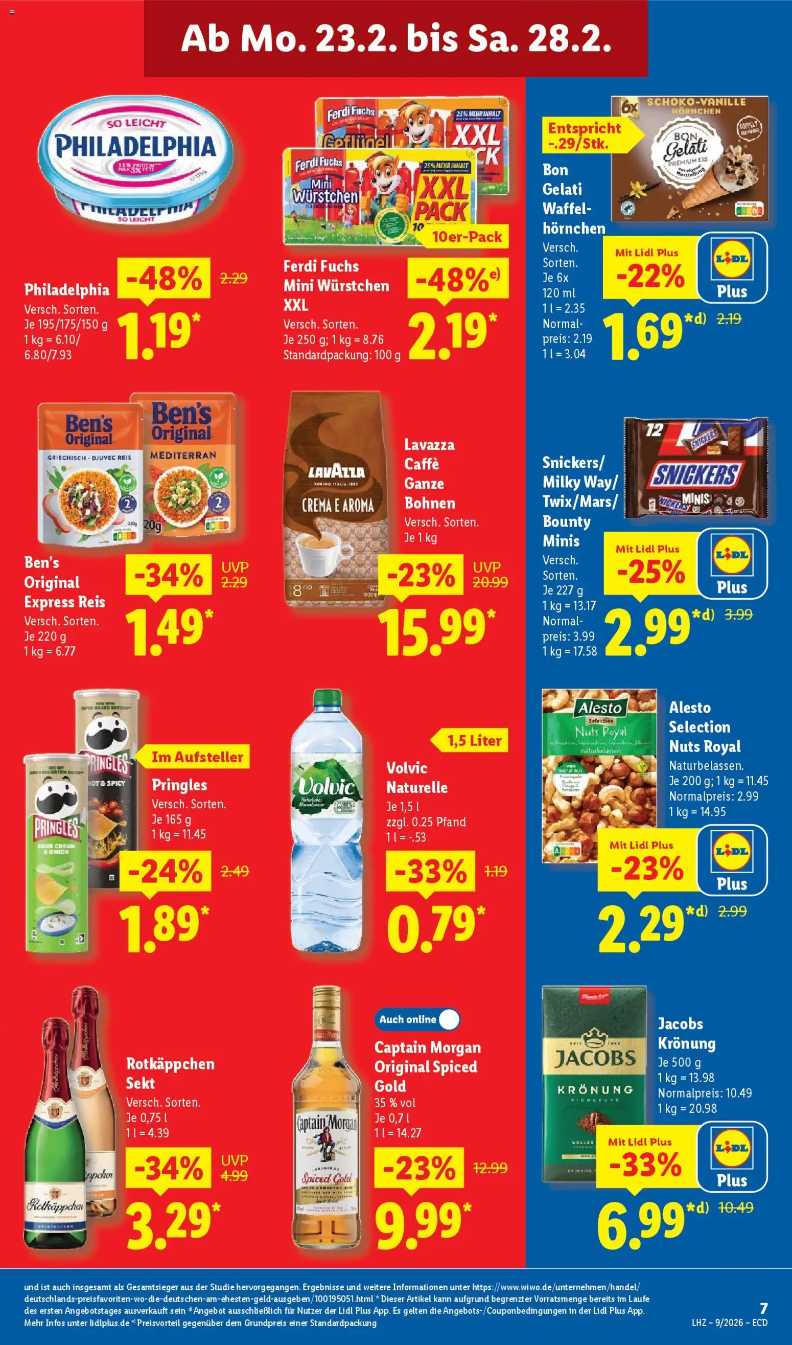 Lidl Německo leták od 23.02.2026 | Strana: 13 | Produkty: Morgan, Philadelphia, Crema, Captain Morgan