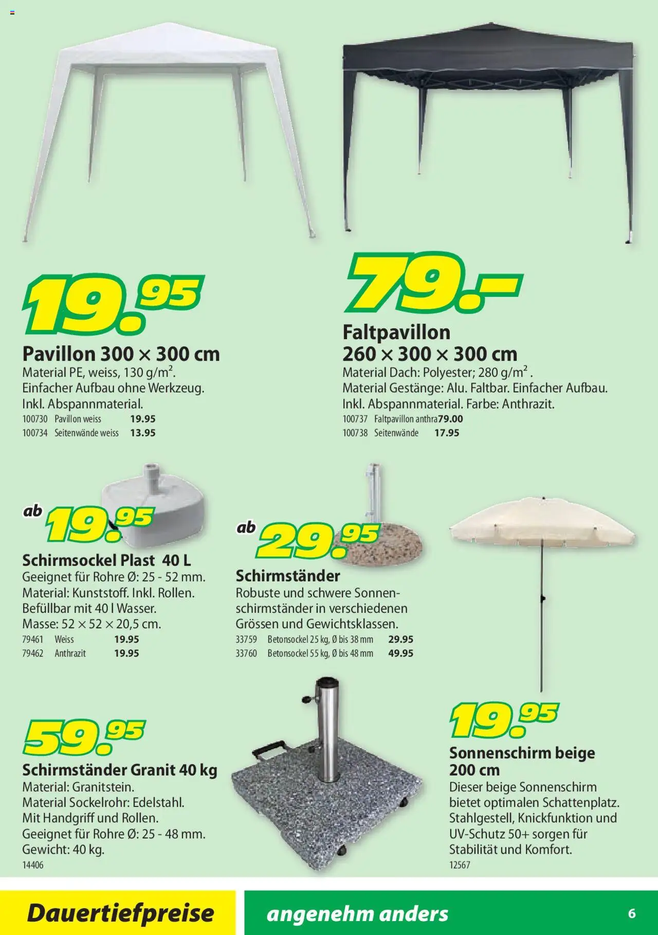 Landi Aktionen Freizeit ab 23.01.2025 | Seite: 6 | Produkte: Schirmständer, Gewicht