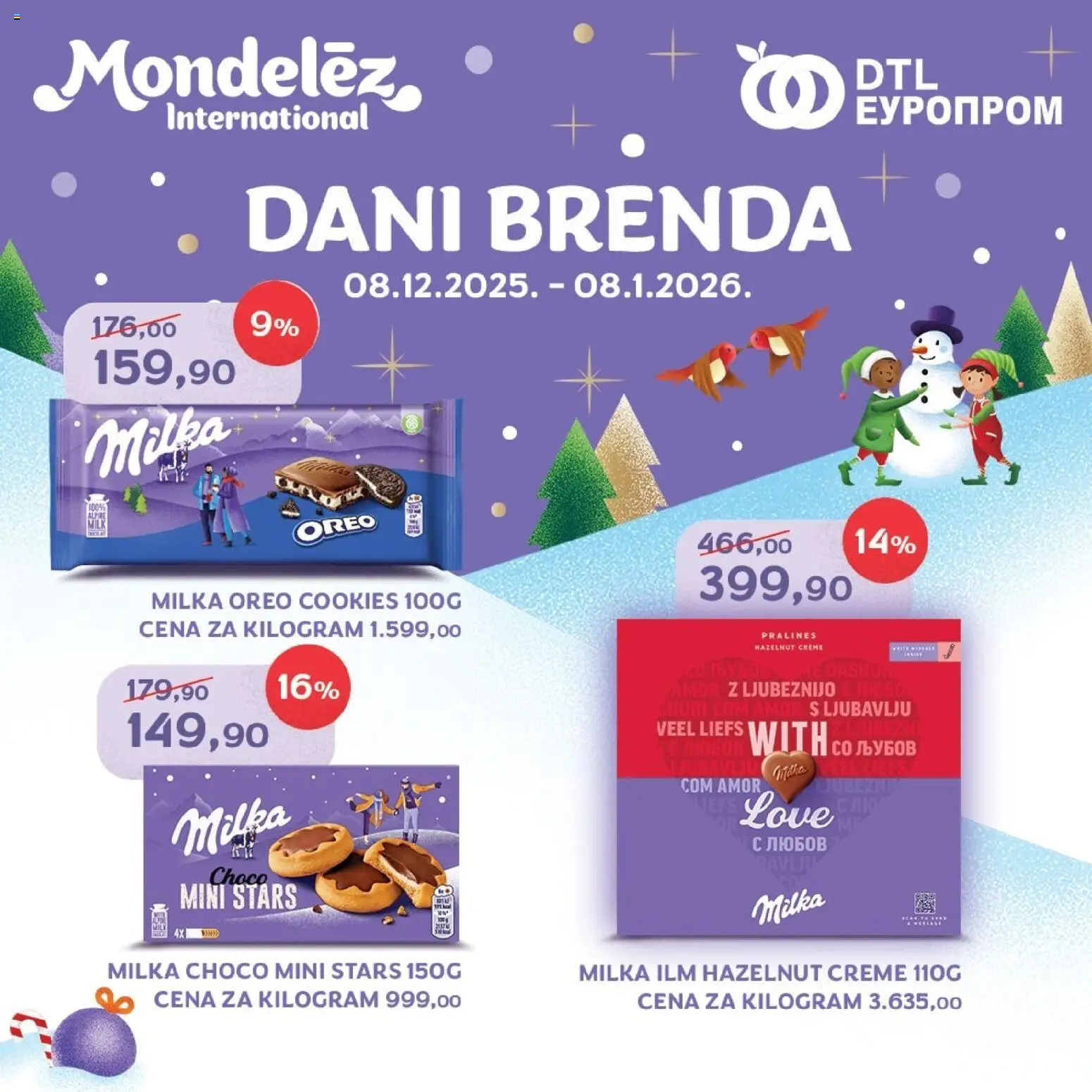Europrom katalog - važi od 08.12.2025 | Strana: 1 | Proizvode: Milka, Oreo