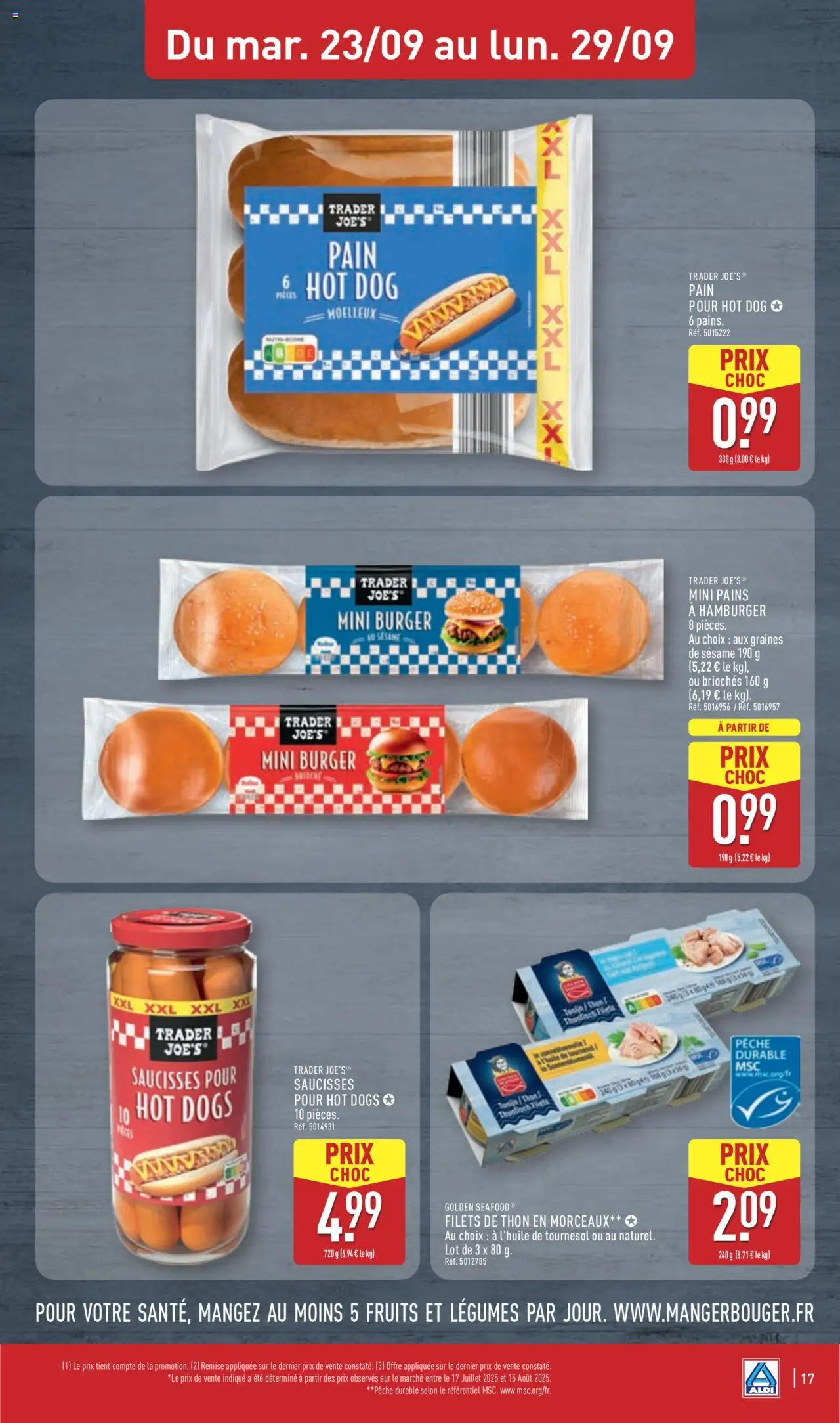  | Page: 19 | Produits: Pêche, Thon, Hot dog, Pain