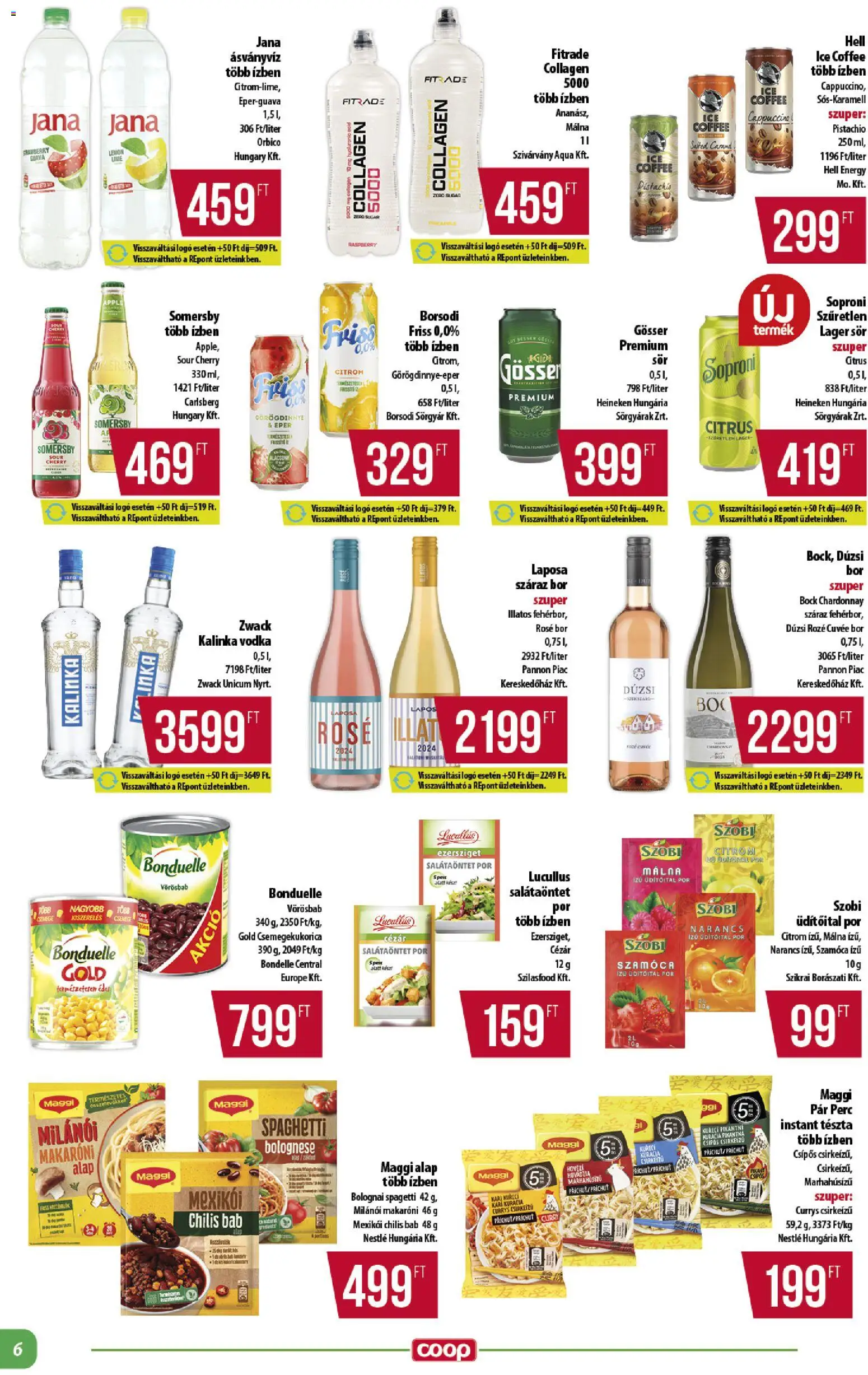 COOP akciós ujság - amely érvényes a következő dátumtól: 16.04.2026 | Oldal: 6 | Termékek: Heineken, Gösser, Ásványvíz, Sör