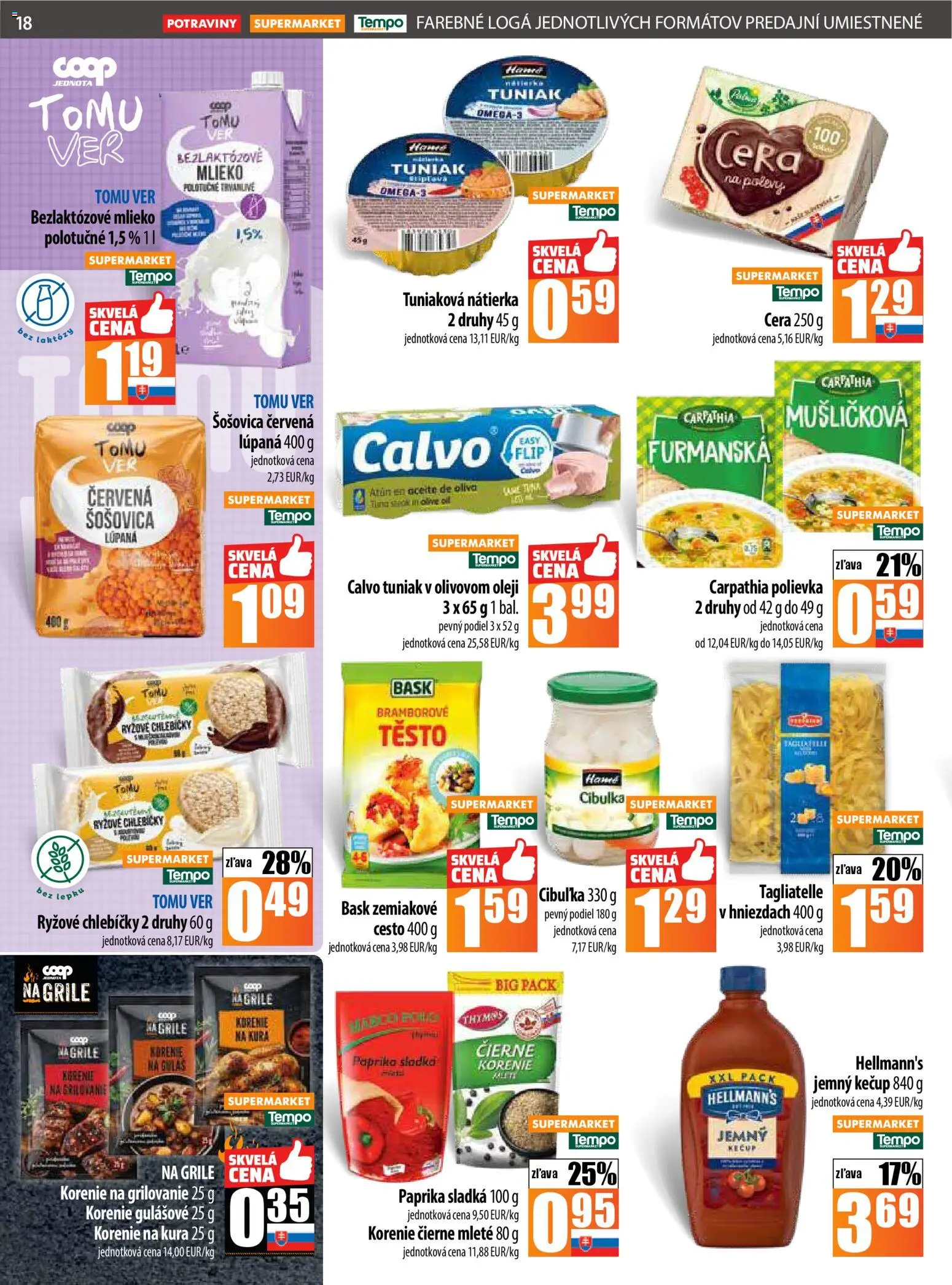 Nové COOP Jednota akcie – leták je platný od 23.10.2025 | Strana: 18 | Produkty: Paprika, Tuniak, Šošovica, Korenie