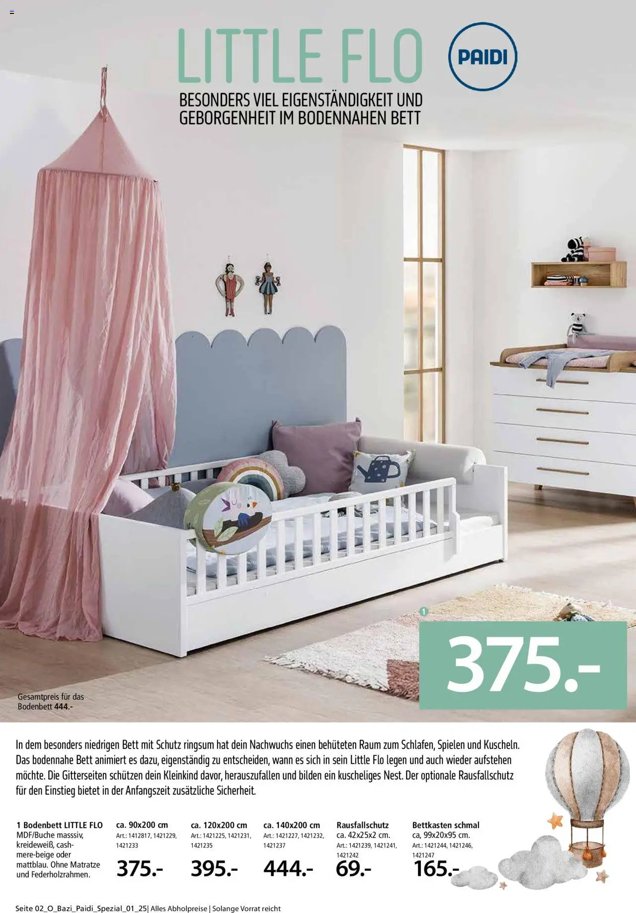 Zurbrüggen Babyzimmer Paidi Spezial – gültig ab 03.07.2025 | Seite: 2 | Produkte: Bett, Matratze