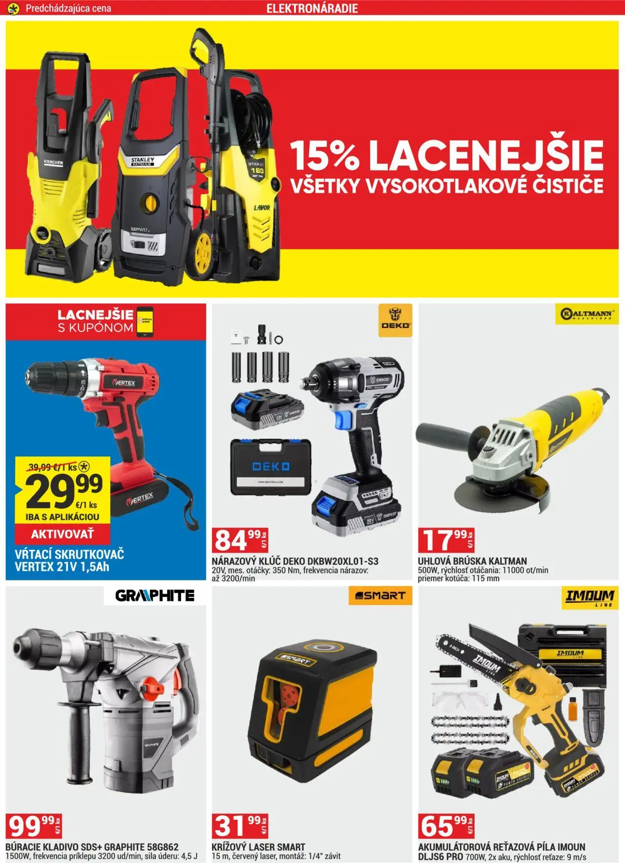 Nové Merkury Market akcie – leták je platný od 01.10.2025 | Strana: 49 | Produkty: Laser, Reťazová píla, Skrutkovač, Píla