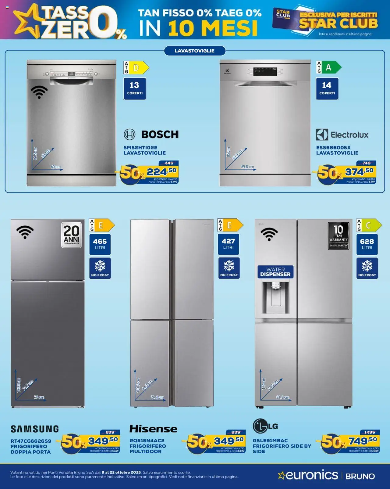 Volantino Euronics del 09.10.2025 | Pagina: 17 | Prodotti: Lavastoviglie, Frigorifero, Samsung