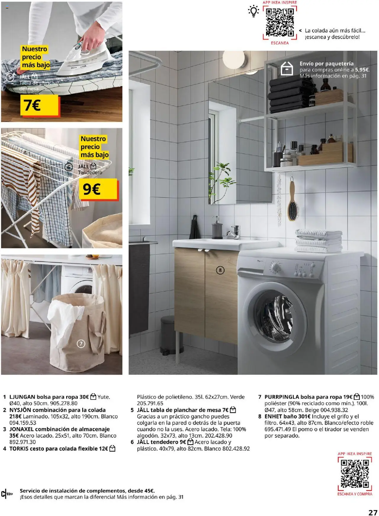 Catálogo IKEA Baños │ válido desde el 04.02.2025 | Página: 27 | Productos: Ropa, Bolsa, Mesa, Baño