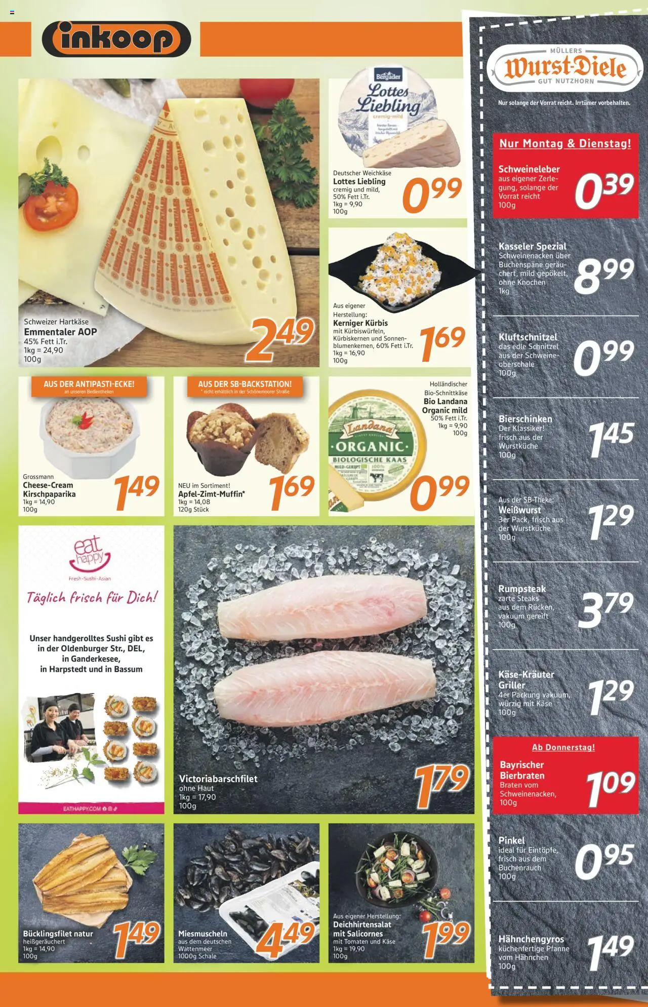 Inkoop Prospekt 	 – gültig ab 13.10.2025 | Seite: 3 | Produkte: Rumpsteak, Käse, Weißwurst, Kürbis