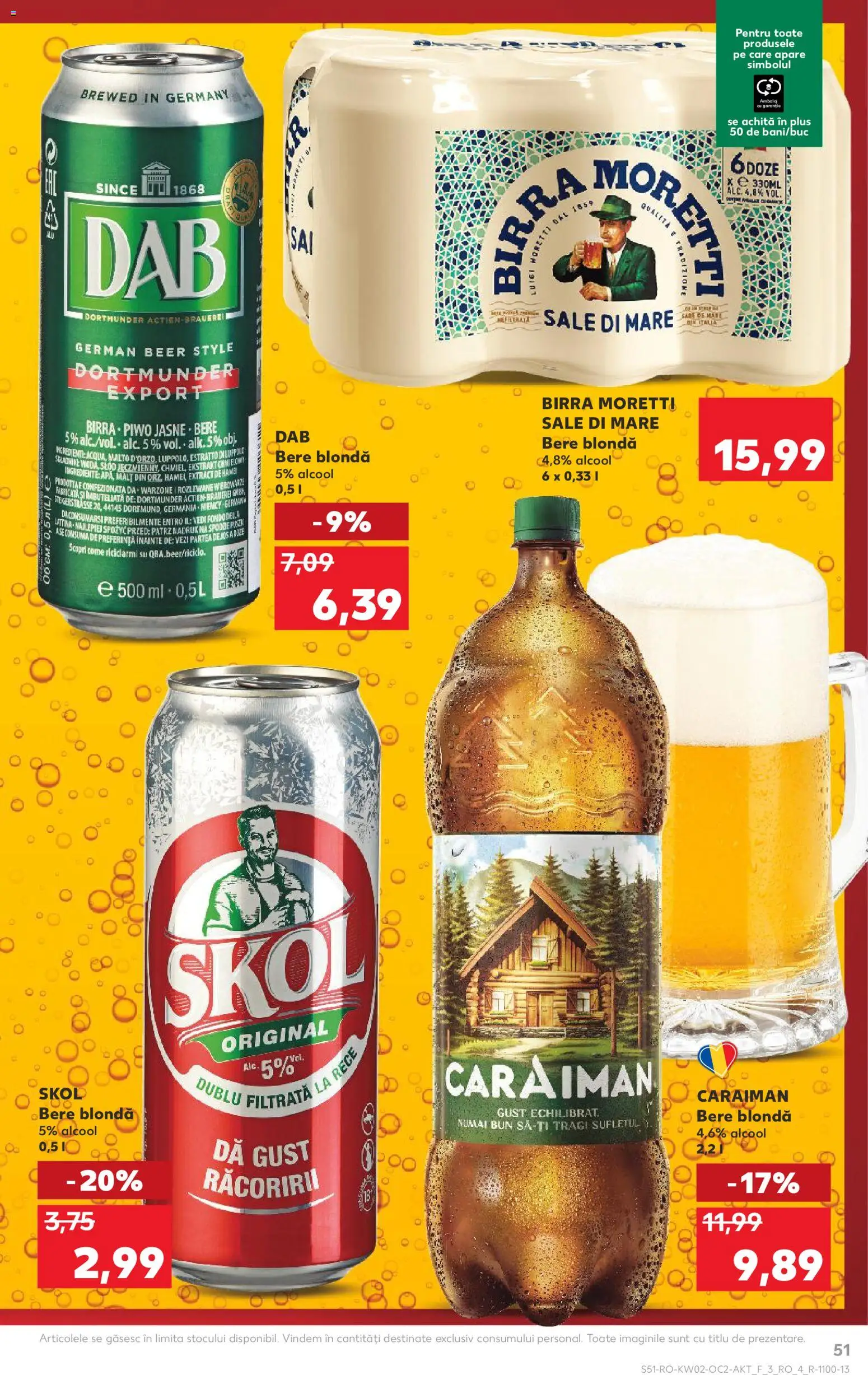 Noul catalog Kaufland – valabil de la 07.01.2026 | Pagină: 51 | Produse: Delgeç, Bere