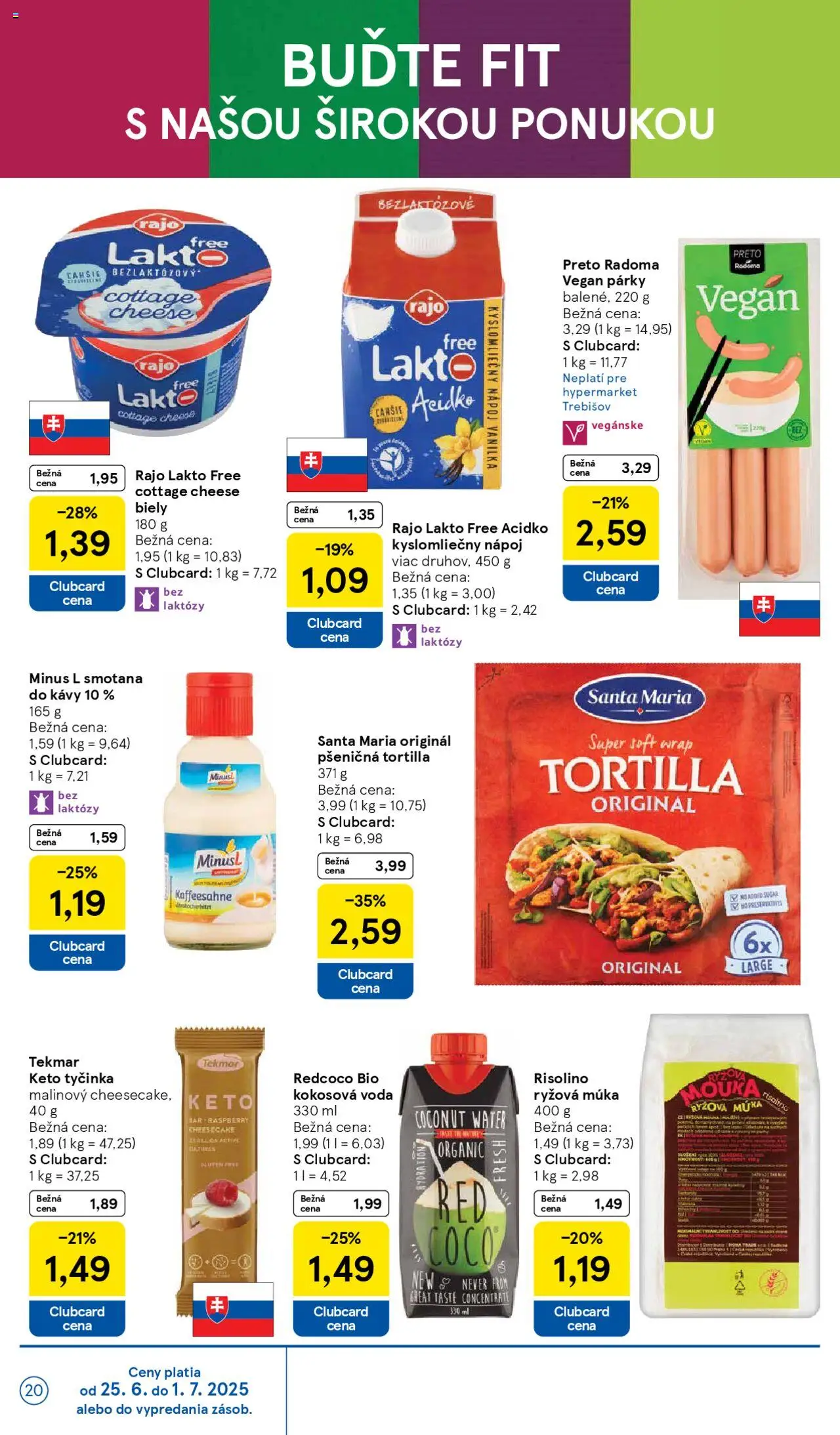 Tesco Hypermarket - leták │ platný od 25.06.2025 | Strana: 20 | Produkty: Tortilla, Múka, Voda, Párky