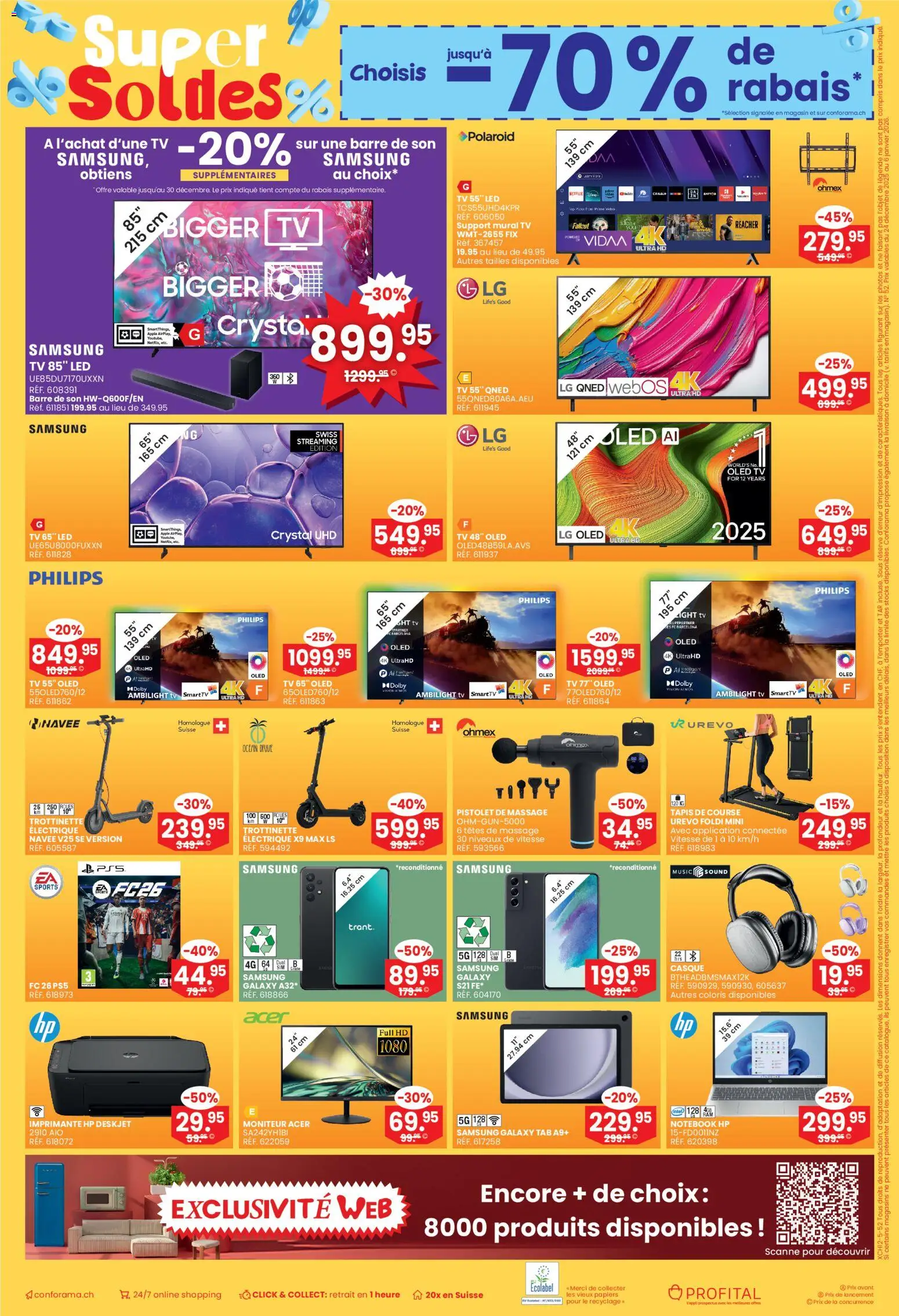 Conforama Aktionen FR – gültig ab 24.12.2025 | Seite: 8 | Produkte: Notebook, TV, Apple, Samsung